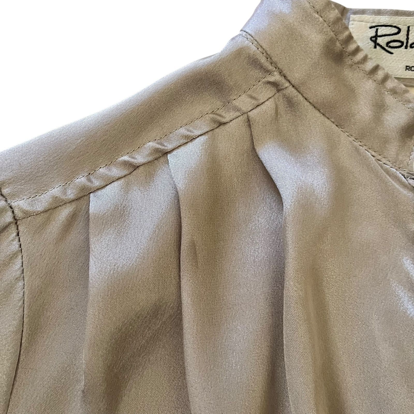 Vintage Vintage Roland by Roland Kosser Champagne Satin Blouse XS/S Size XS / US 0-2 / IT 36-38 - 7 Thumbnail