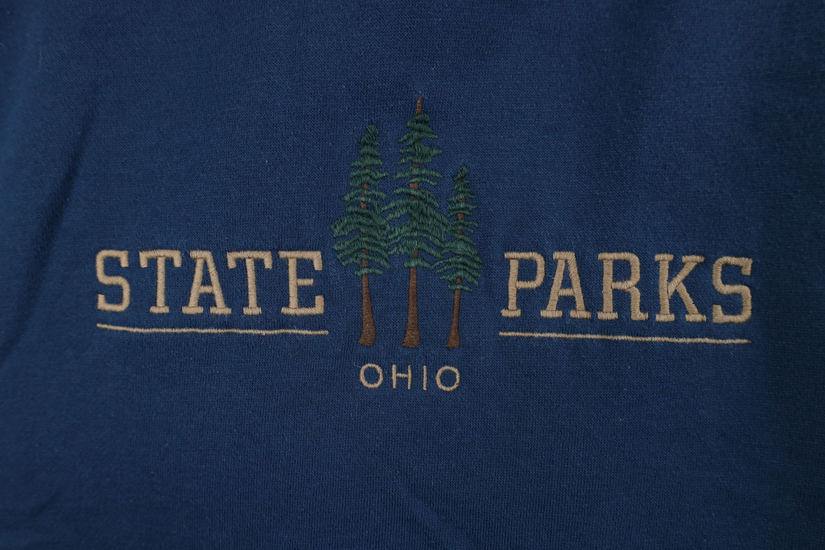 Vintage Vintage 90s Spell Ohio State Parks Hoodie Sweatshirt Blue Size US L / EU 52-54 / 3 - 5 Thumbnail