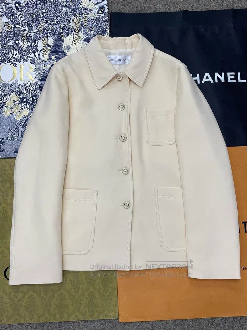 Dior Dior Beige silk and wool suit jacket Size XS / US 0-2 / IT 36-38 - 1 Thumbnail