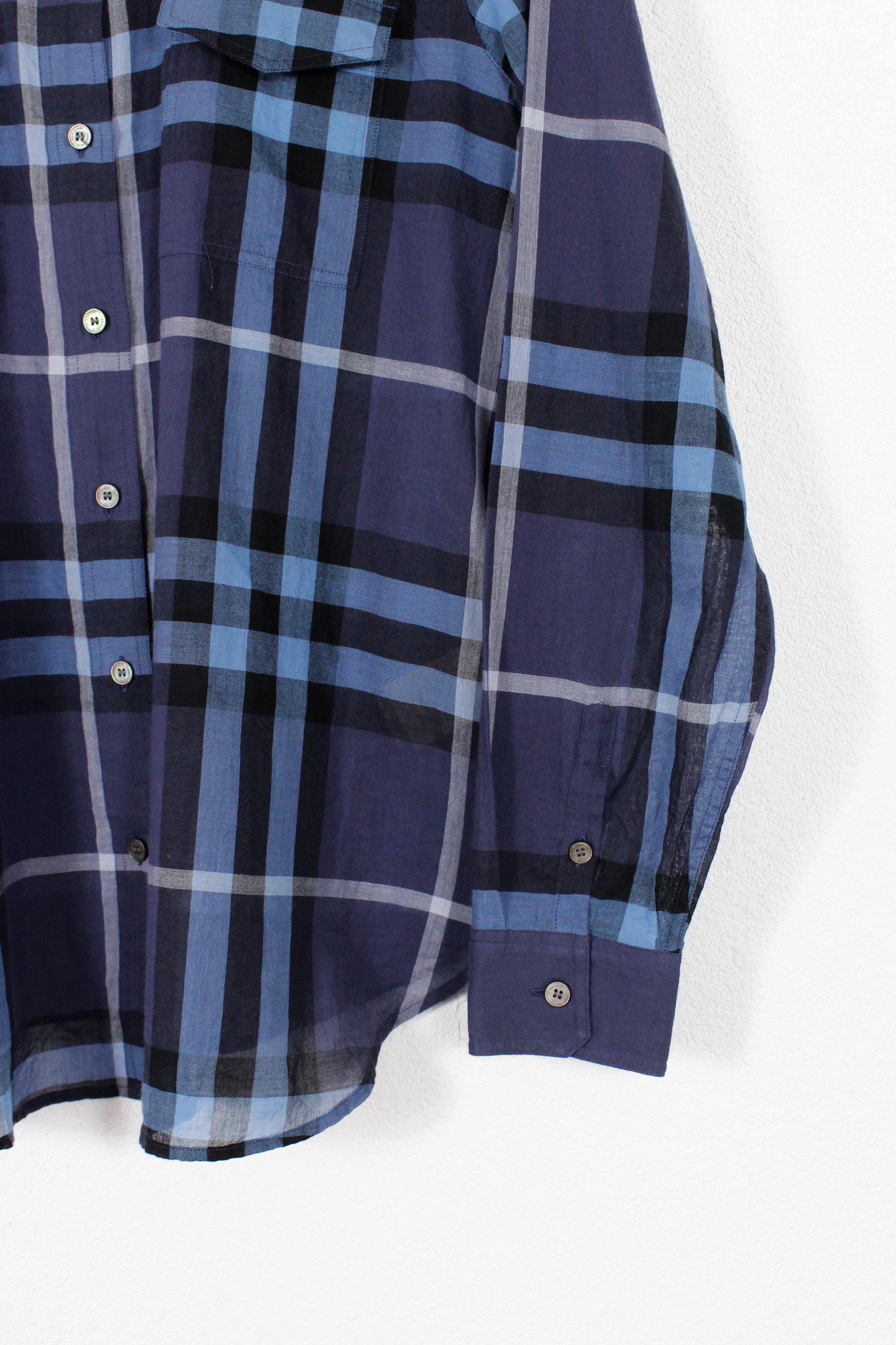 Burberry × Burberry Prorsum Womens Burberry Transparent Blue Nova Check Shirt L Size L / US 10 / IT 46 - 2 Thumbnail