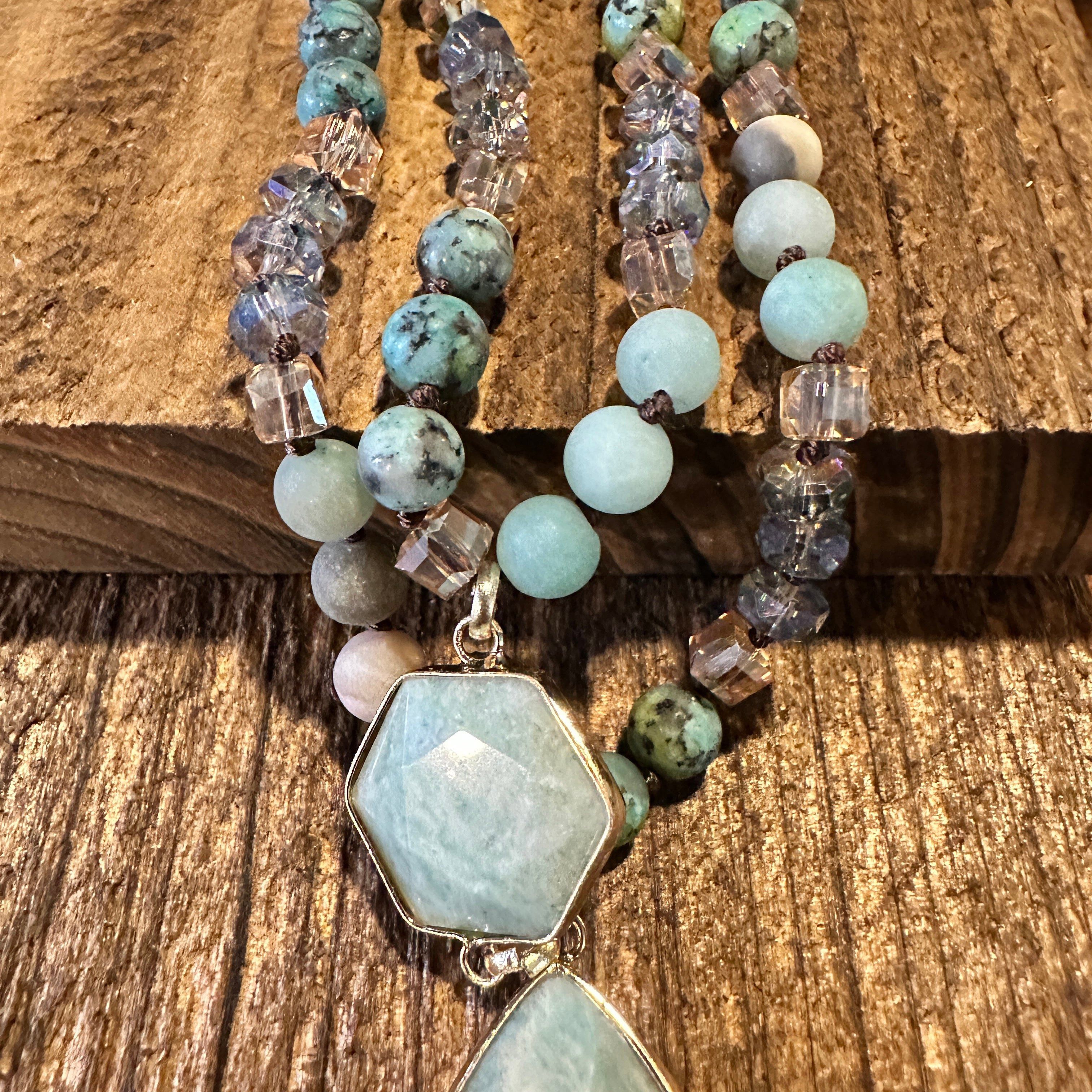 Other Bohemian Natural Stone Beads Pendant Necklace with Family Tr Size ONE SIZE - 3 Thumbnail