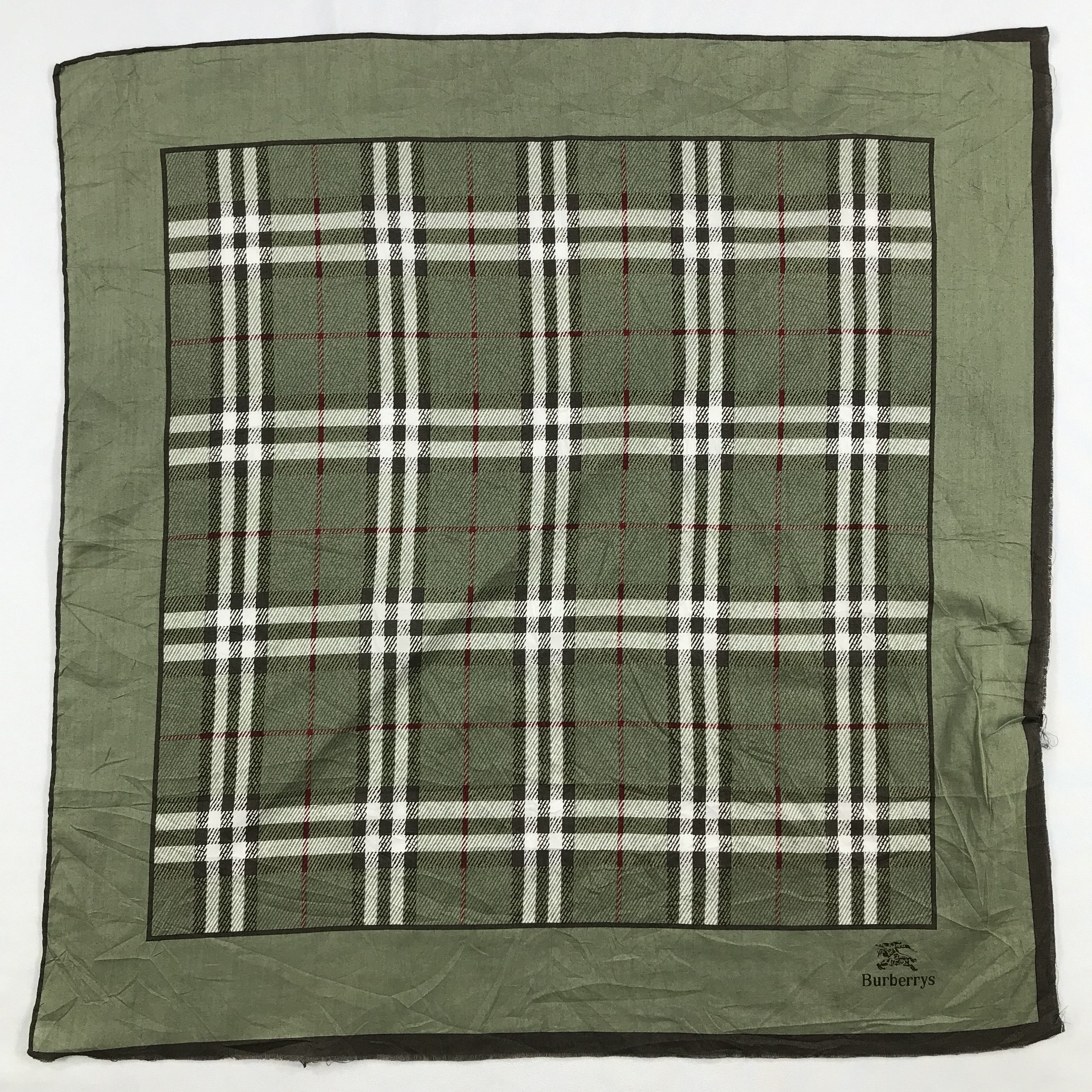 Burberry × Vintage Burberry Bandana / Handkerchief / Neckerchief - S2672 Size ONE SIZE - 1 Thumbnail