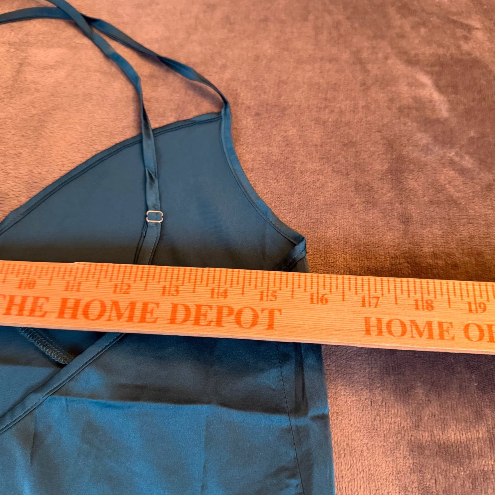 Vintage EKOUAER Teal Satin Slip Dress Mini V-Neck Strappy Sleeve Adjustable Straps Womens Medium NWT Vest? Size M / US 6-8 / IT 42-44 - 6 Thumbnail