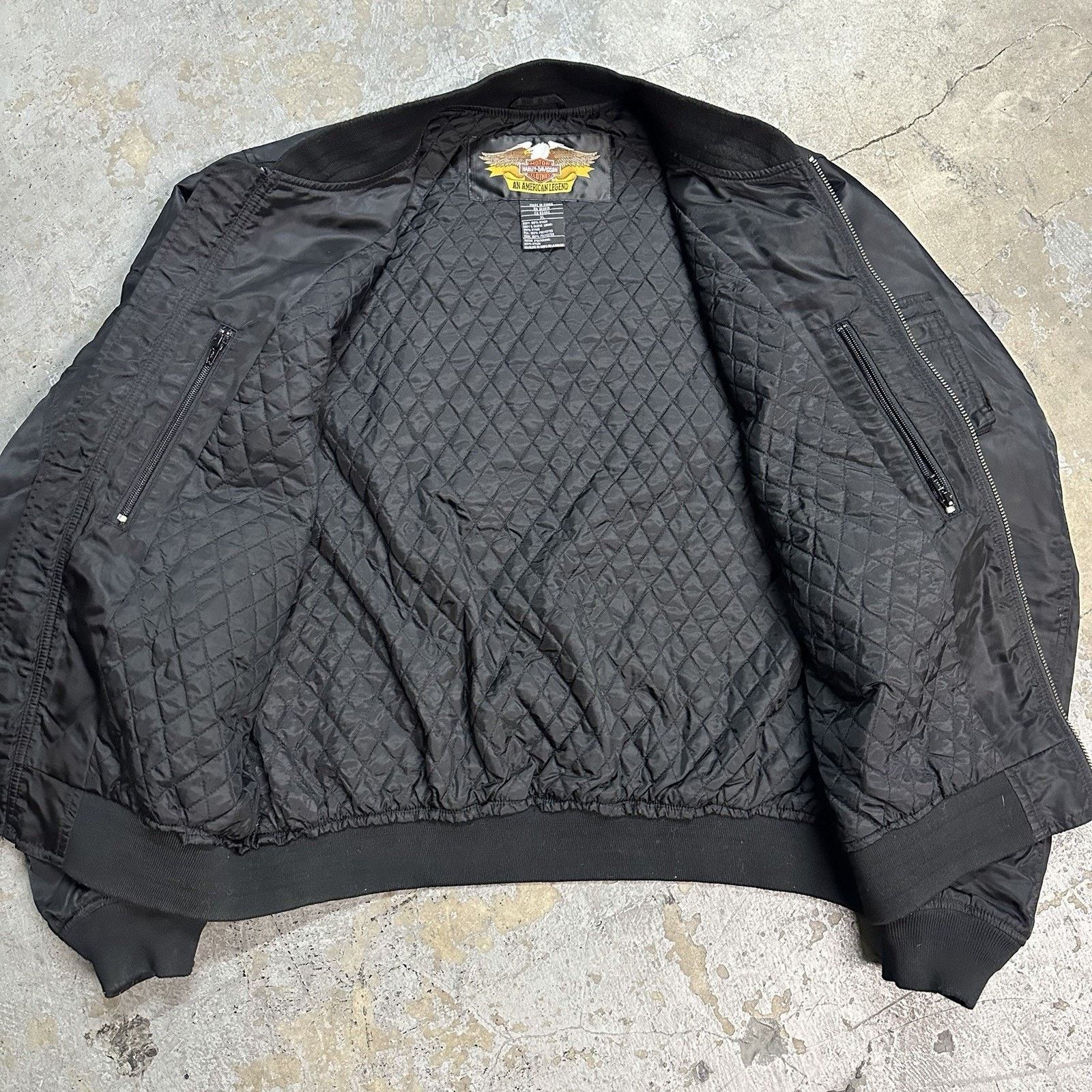 Harley Davidson Harley Davidson Maui Hawaii Black Flyer Bomber Jacket Sz L Size US L / EU 52-54 / 3 - 3 Thumbnail