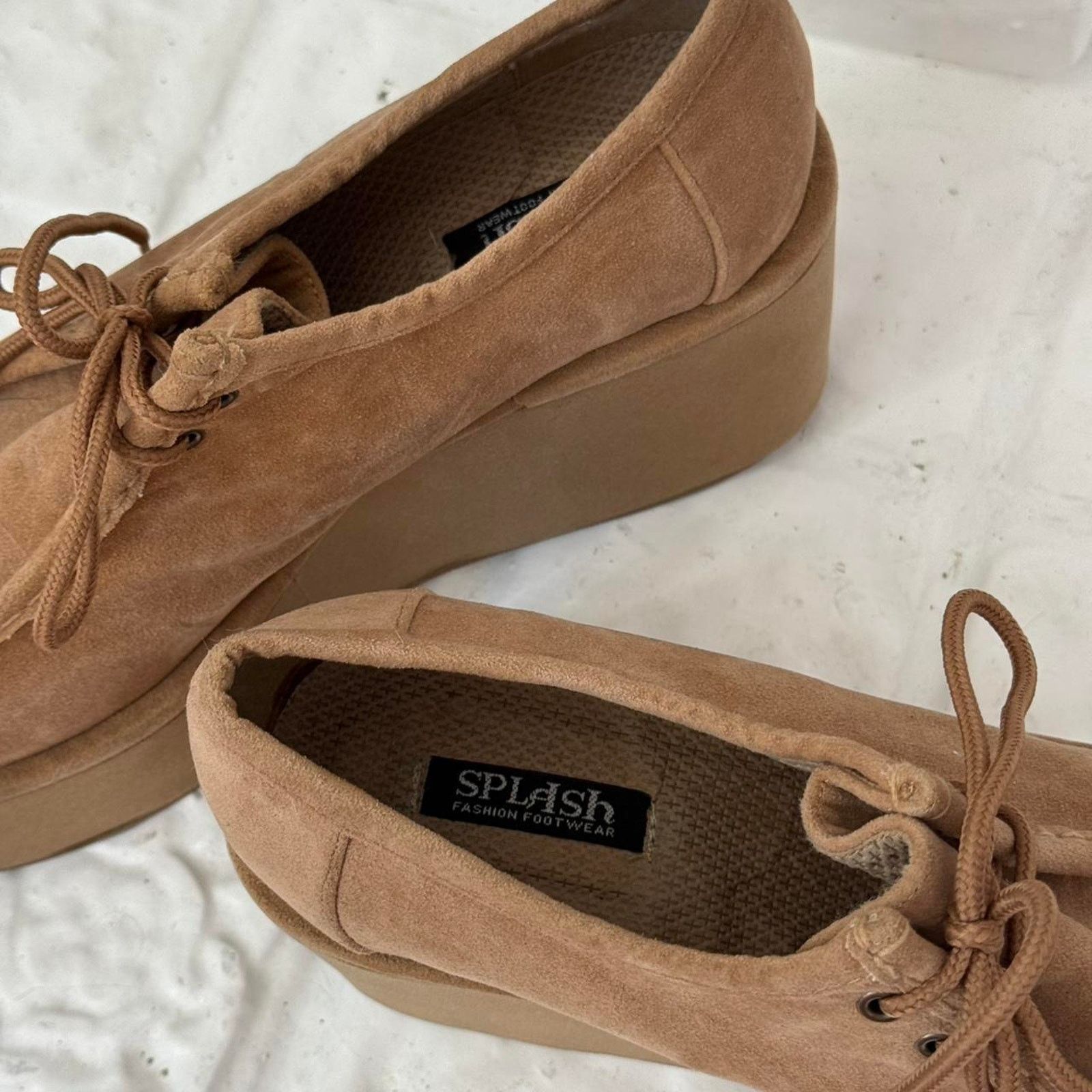 Vintage ✿ y2k suede platform lace up shoes ✿ Size US 9.5 / IT 39.5 - 5 Thumbnail