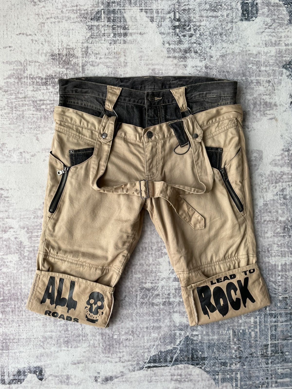 PPFM PPFM Double Waist Punk Bondage Short Pants Size US 34 / EU 50 - 1 Thumbnail