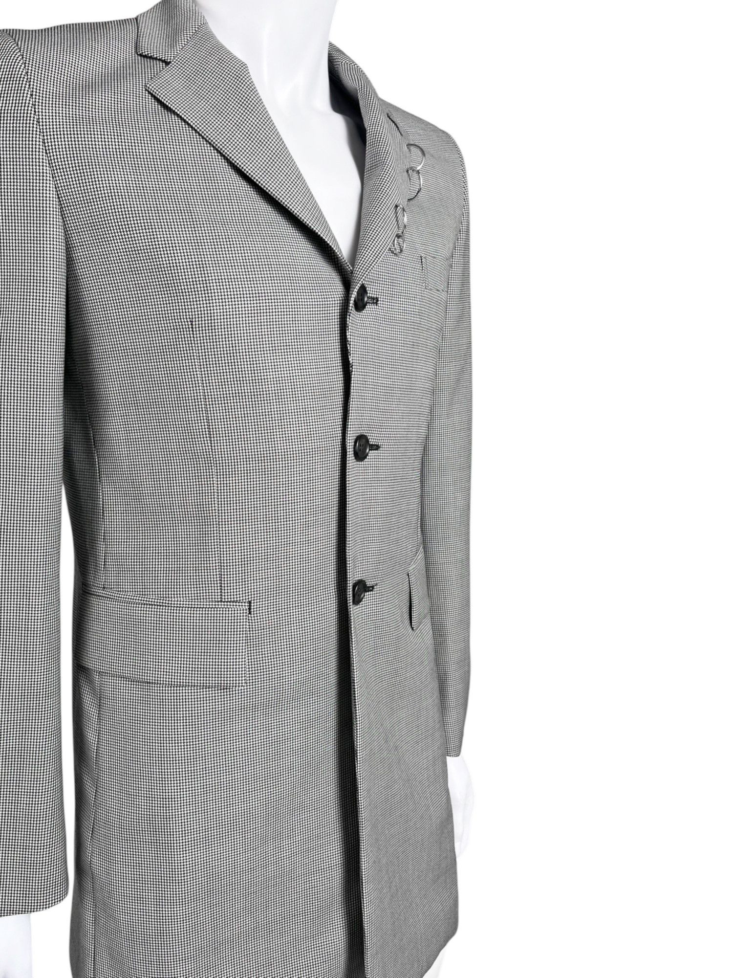 Comme des Garcons Homme Deux S/S 2021 Tartan Studded Grey Coat Size US S / EU 44-46 / 1 - 8 Thumbnail