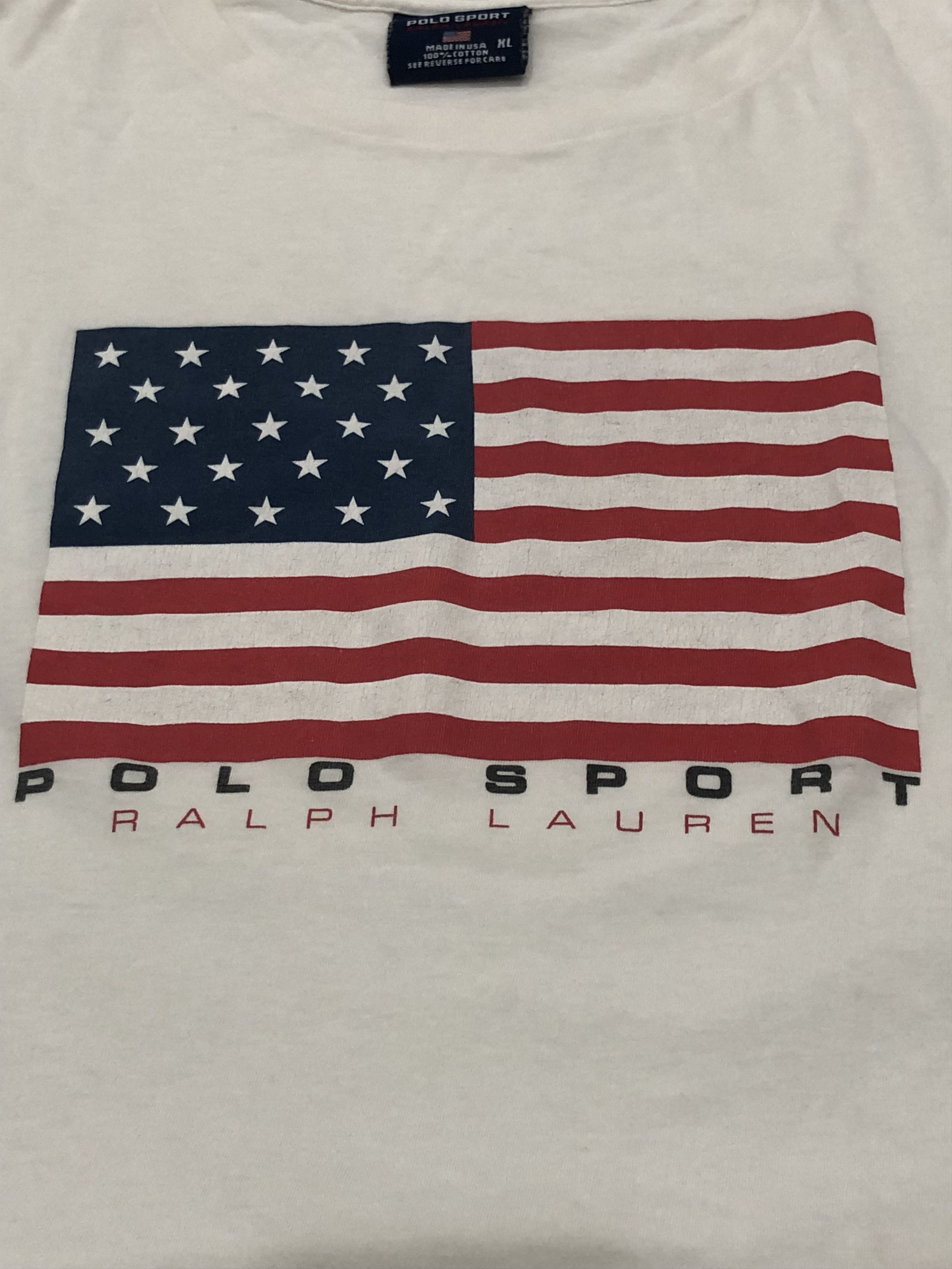 Polo Ralph Lauren Vintage Polo Sport Ralph Lauren USA Flag Tee Size US XL / EU 56 / 4 - 2 Thumbnail