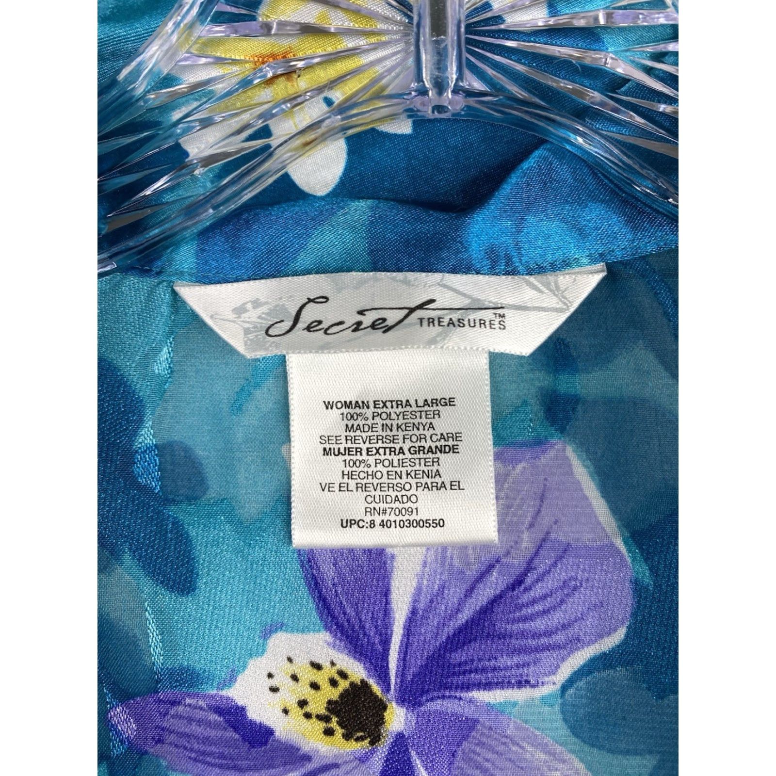 Vintage VINTAGE Secret Treasures Nightgown Womens XL Blue Floral Satin Sleeveless Boho Nightgown Cam i Gown Spring Summer Womens Size ONE SIZE - 3 Thumbnail