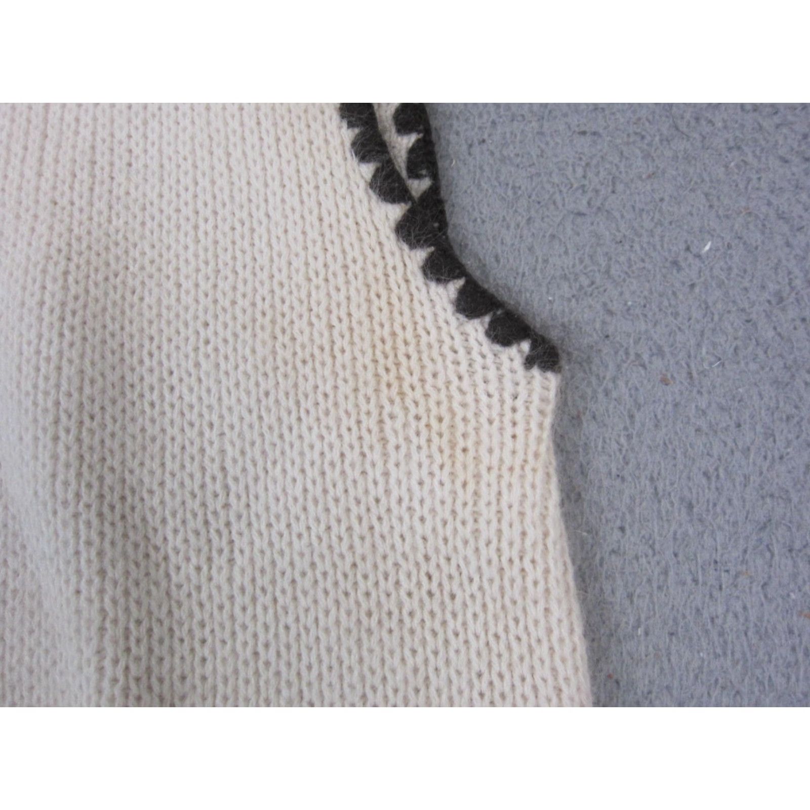 Vintage VINTAGE Jacqueline Vest Womens Large Creme Brown Knit Sweater Orlon Acrylic 90s Size L / US 10 / IT 46 - 2 Thumbnail