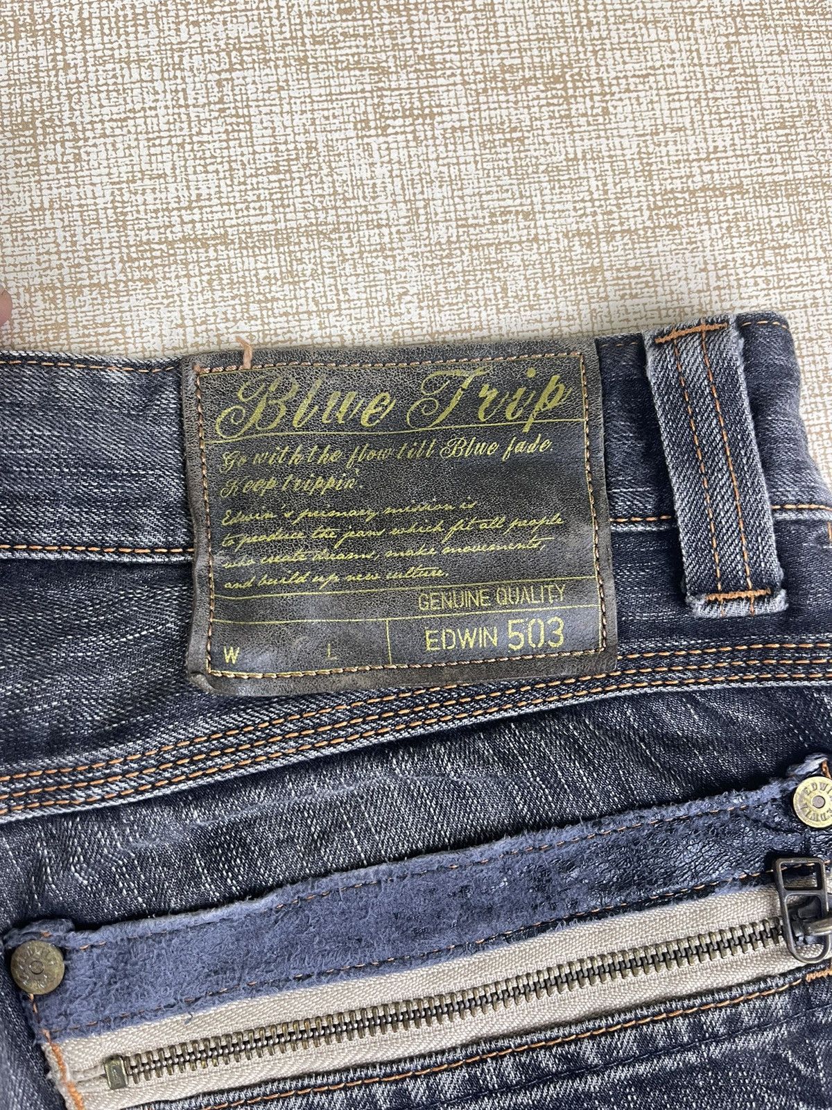 Edwin × If Six Was Nine × Vintage VINTAGE EDWIN 503 Flared Blue Trip Denim Pants Size US 32 / EU 48 - 14 Thumbnail