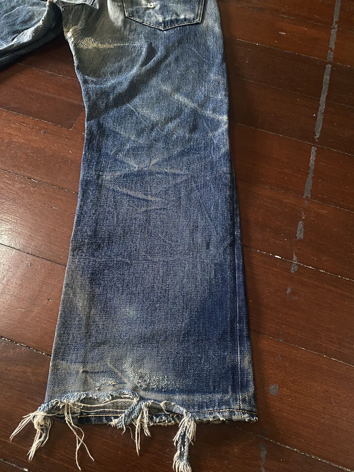 Vintage DENIME JAPAN Vintage Honeycomb Rusty distressed rework B1 Size US 31 - 12 Thumbnail