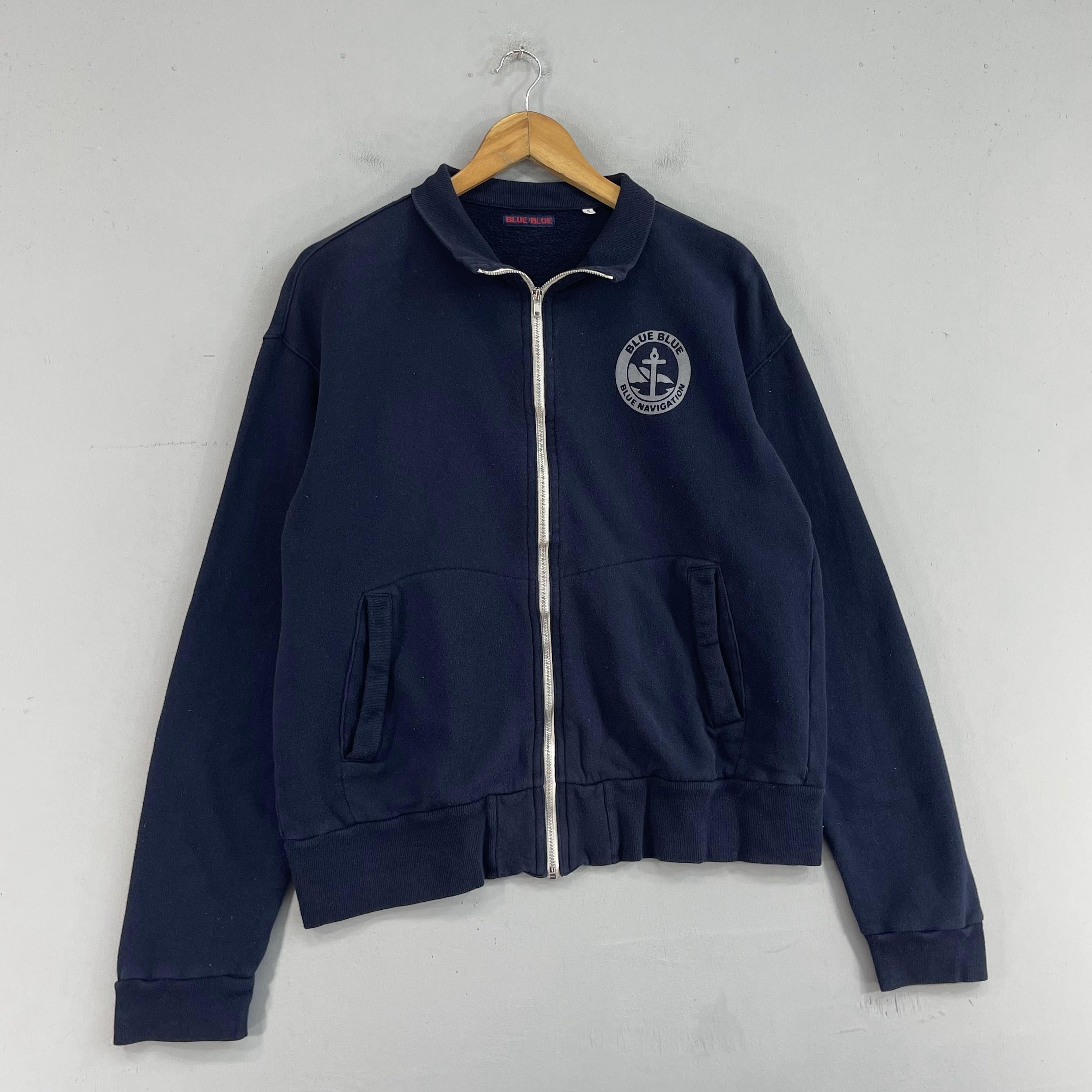 Blue Blue Japan × Japanese Brand × Vintage Vintage Blue Blue Japan Navigation Zipper Up Sweatshirt Size US M / EU 48-50 / 2 - 3 Thumbnail