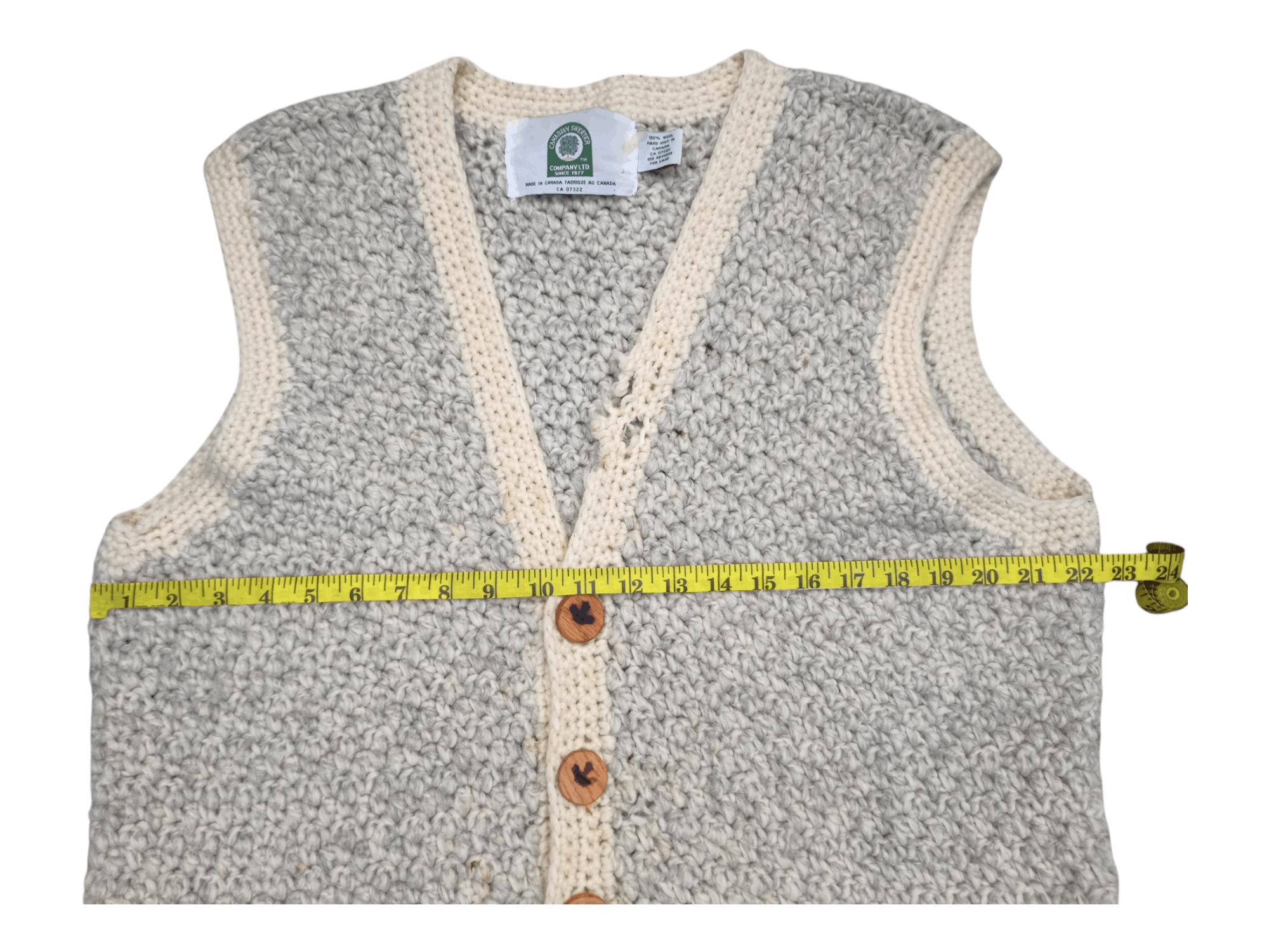 Vintage Vintage 💥 Canadian Sweater 💥 Wool Hand Knit Vest Size US L / EU 52-54 / 3 - 21 Thumbnail
