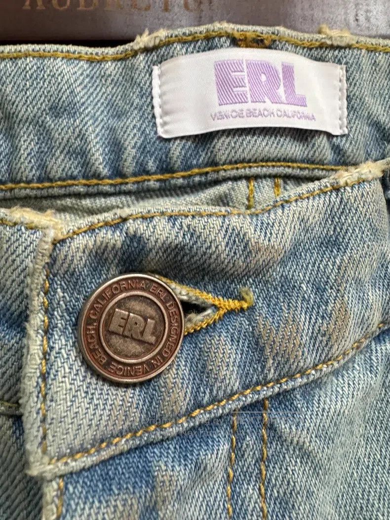 ERL ERL size L Patchwork denim pants, loose fit, straight leg, Size 26" / US 2 / IT 38 - 6 Thumbnail
