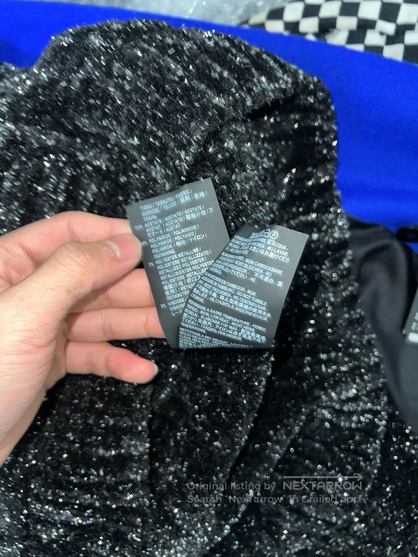 Saint Laurent Paris Saint Laurent Black Glitter Cardigan. Size US XS / EU 42 / 0 - 6 Thumbnail