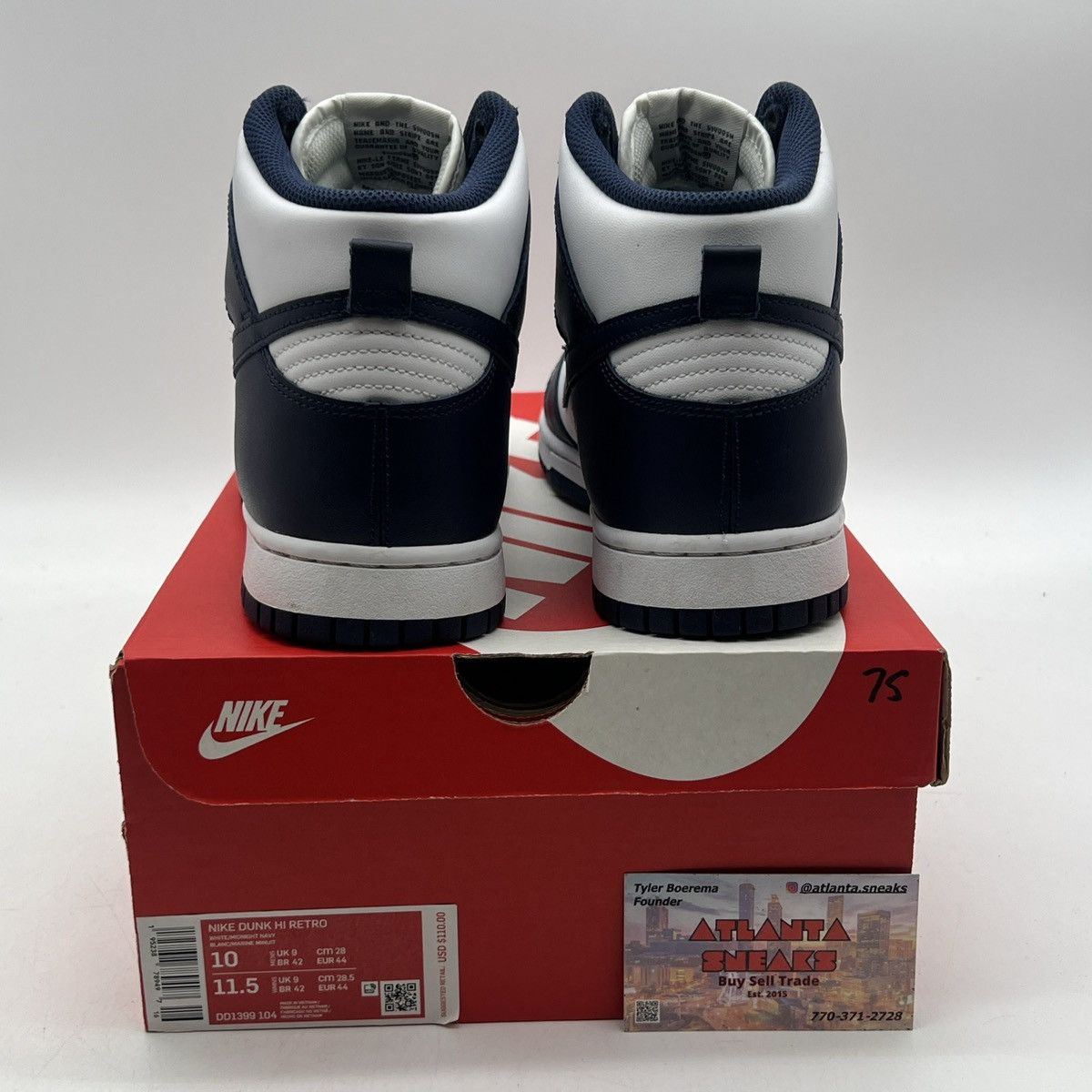 Nike Dunk high midnight navy Size US 10 / EU 43 - 3 Thumbnail