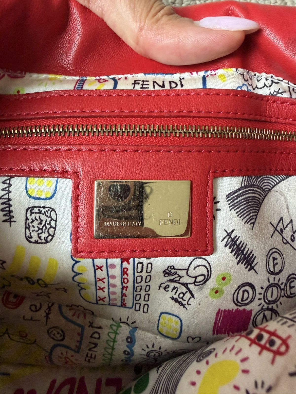 Fendi Fendi Baguette - 1997 Re-edition - Red Nappa Leather - Gold Size ONE SIZE - 18 Thumbnail