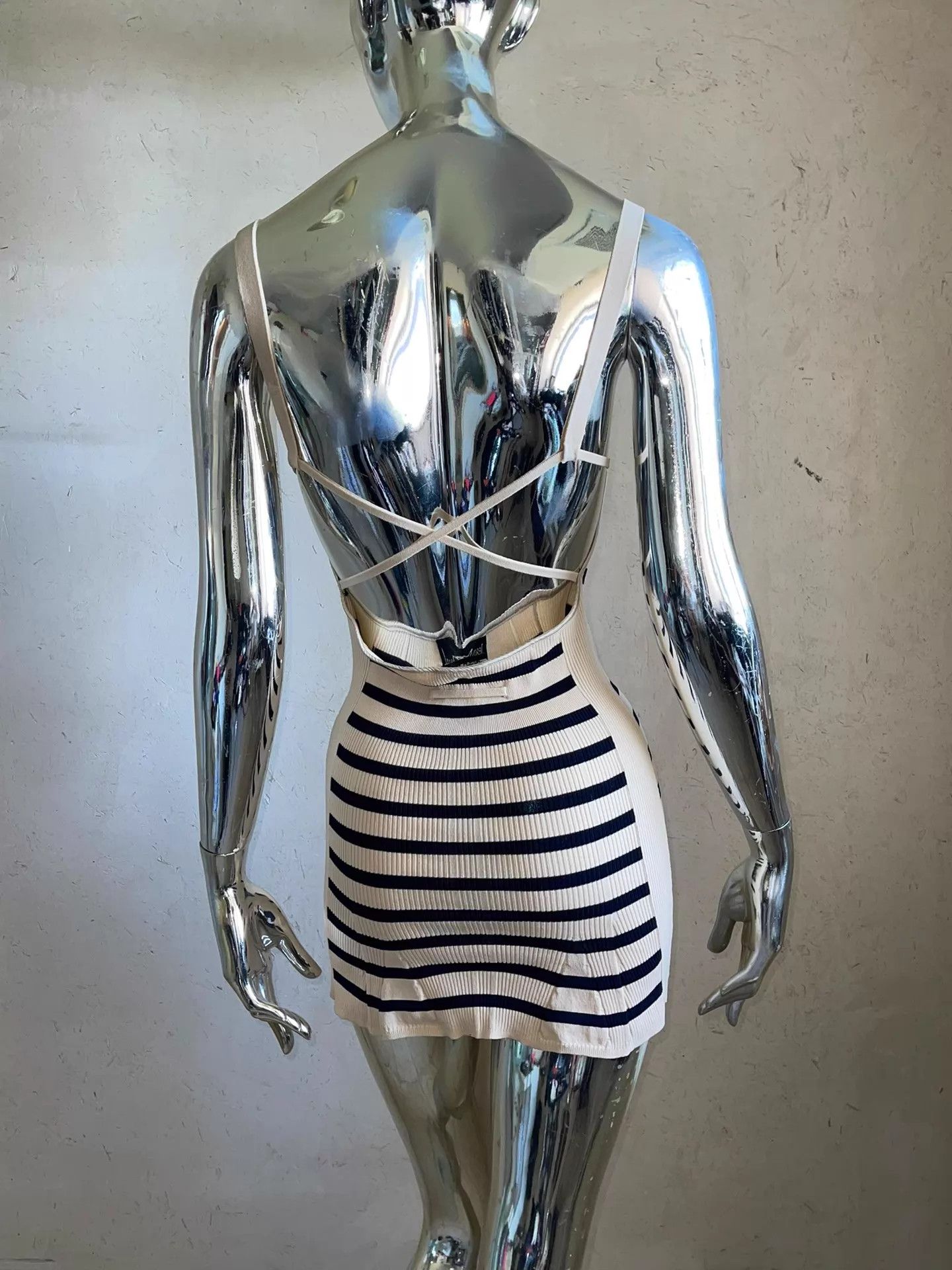 Jean Paul Gaultier JPG Vintage Madonna Runway Cone Bra Striped Open Back Cami Size M / US 6-8 / IT 42-44 - 4 Thumbnail