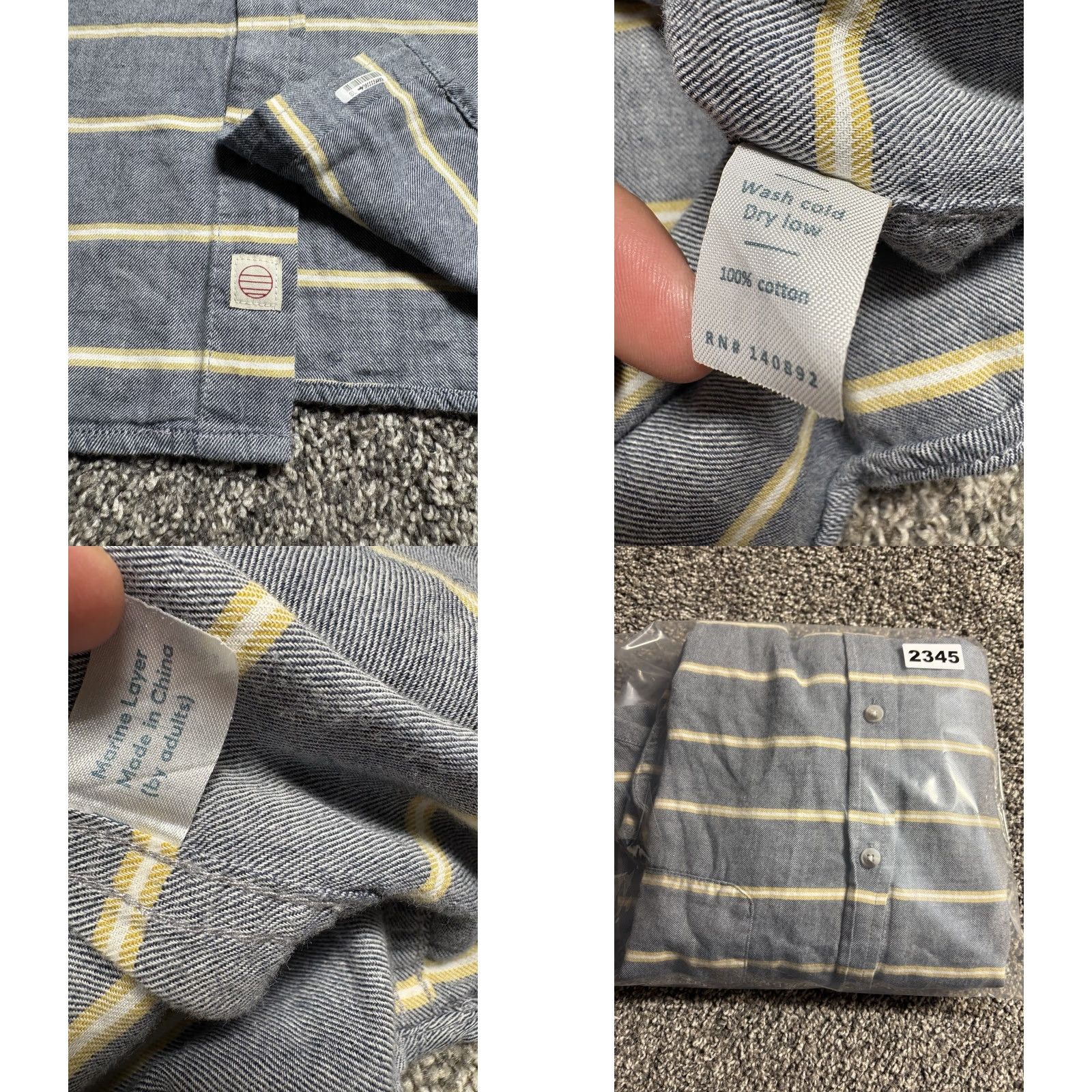 Marine Layer Marine Layer Shirt Mens M Blue Yellow Stripe Button-Up Short Sleeve Cotton Spun? Size US M / EU 48-50 / 2 - 8 Thumbnail