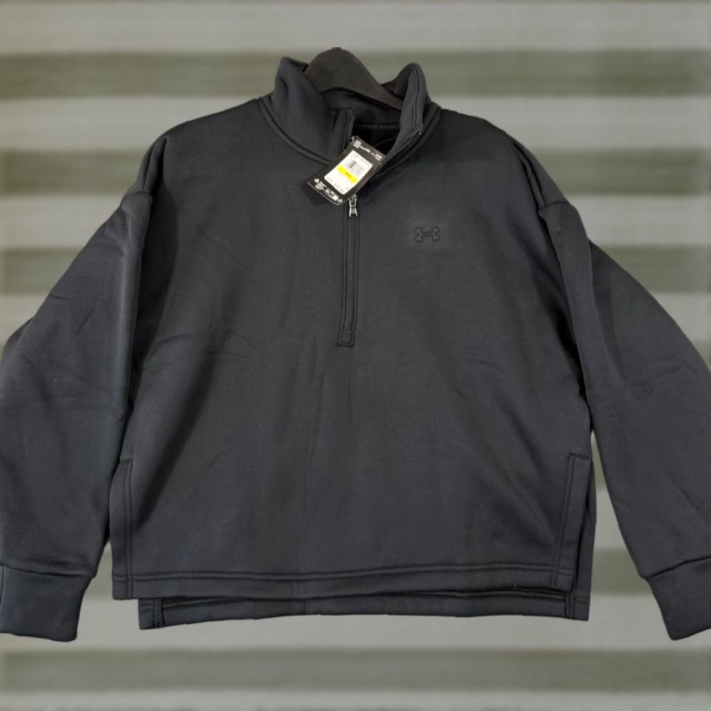 Under Armour Under Armour Fleece Jacket Womens M Black Half-Zip Pullover Mock Neck NWT Size M / US 6-8 / IT 42-44 - 1 Thumbnail