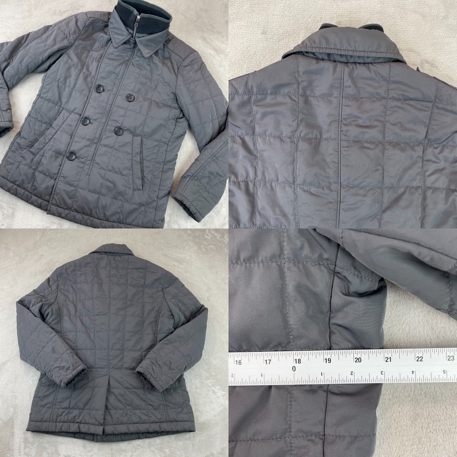 Banana Republic Banana Republic Jacket Mens Medium Charcoal Gray Full Zip Mock Neck Quilted LS Regular Fit Wind-Resistant Pockets Size US M / EU 48-50 / 2 - 8 Thumbnail