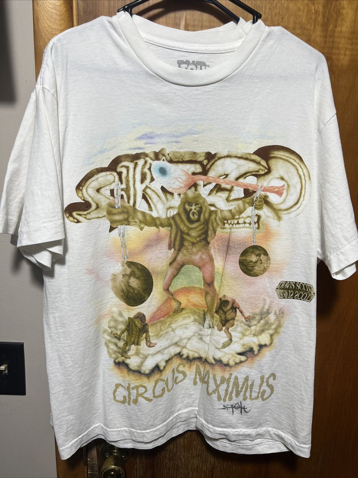 image of Travis Scott Circus Maximus Utopia Tour Merch Size Large in White, Men's
