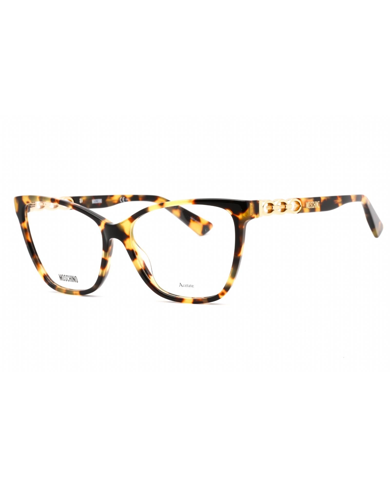 image of Moschino Mos588 Eyeglasses Yellow Havana / Clear Demo Lens, Women's