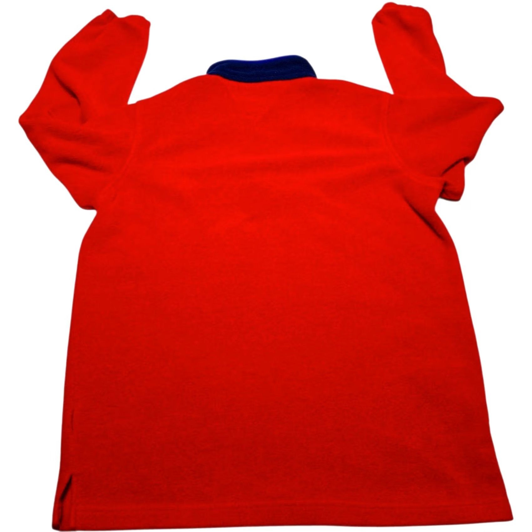 Tommy Hilfiger VINTAGE Tommy Hilfiger Fleece Jacket 1/4 Zip Pullover Red Navy Mens Large 90s Casual Mens Size US L / EU 52-54 / 3 - 3 Thumbnail