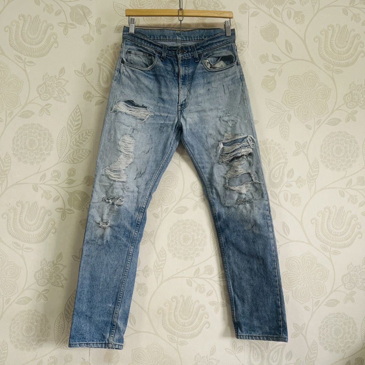 Levi's Grails Levis 501 Button 650 Distressed Ripped Denim USA Size US 30 / EU 46 - 5 Thumbnail