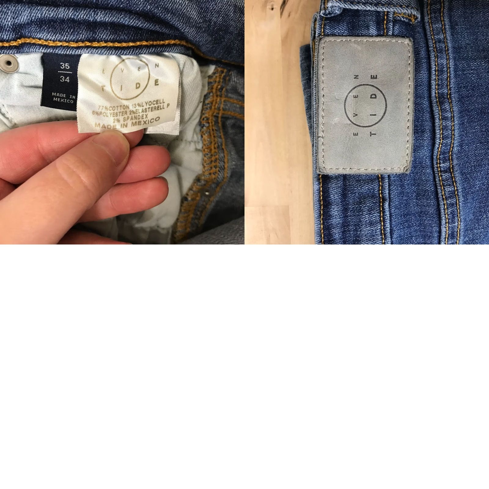 Denime EVEN TIDE Relaxed Fit Jeans Mens 35 34 Blue Denim Straight Size US 35 - 9 Thumbnail