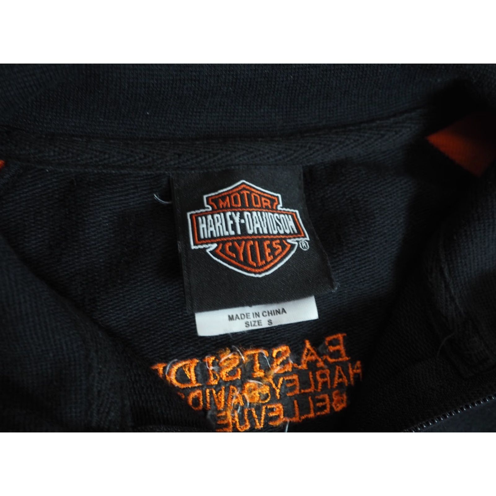 Harley Davidson VINTAGE Harley-Davidson Orange Black Zip Logo Grunge Biker Shirt Womens S Size S / US 4 / IT 40 - 3 Thumbnail