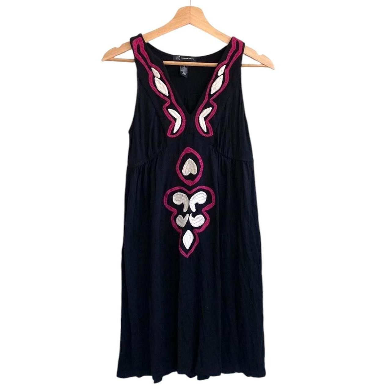 I.N.C INTERNATIONAL CONCEPTS BLACK PINK STITCH WORK DRESS SMALL Size S / US 4 / IT 40 - 1 Thumbnail