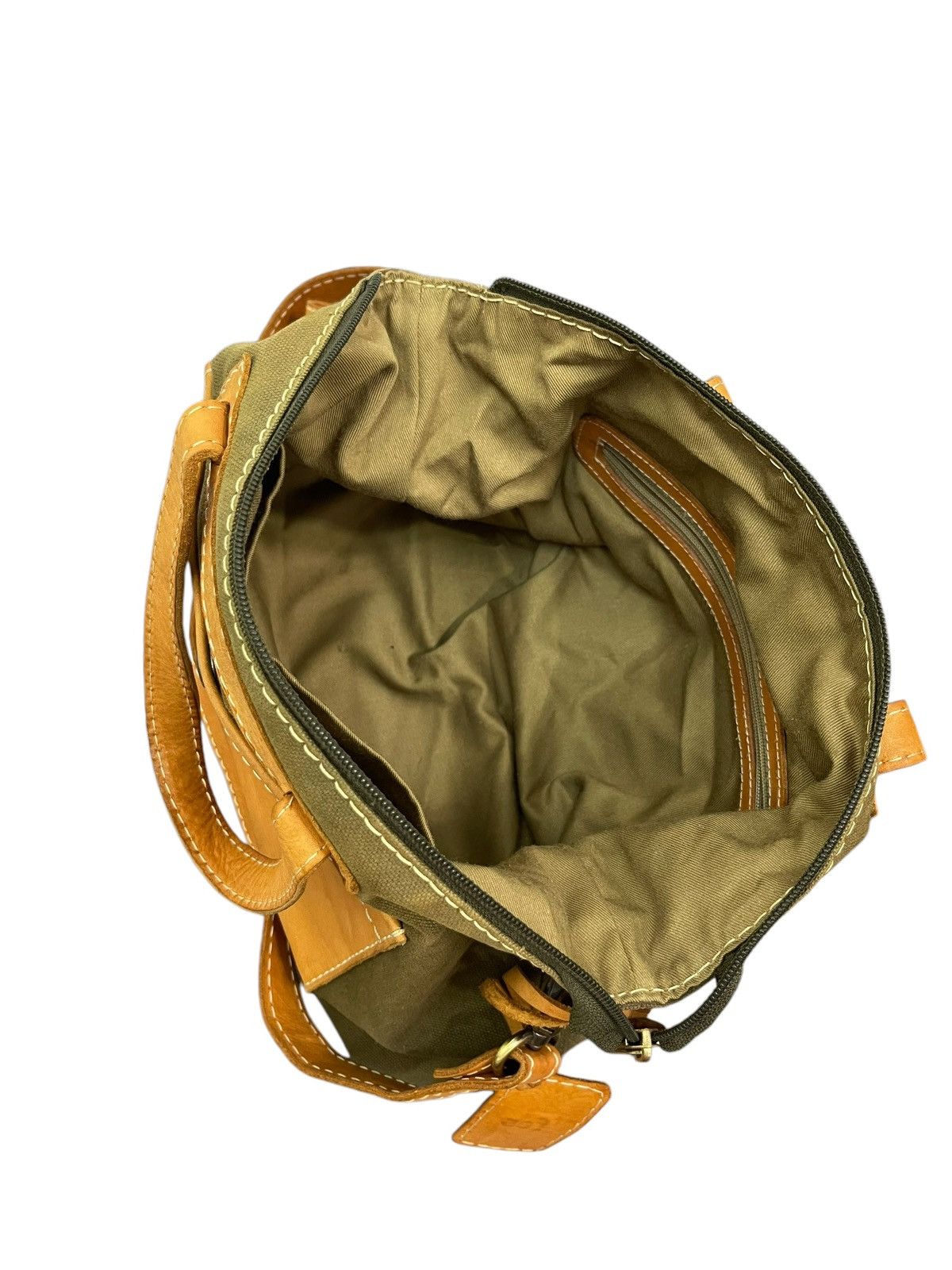 Japanese Brand Leather Cotton Canvas Fes Handmade Cross Body Bag 9🟩 Size ONE SIZE - 21 Thumbnail
