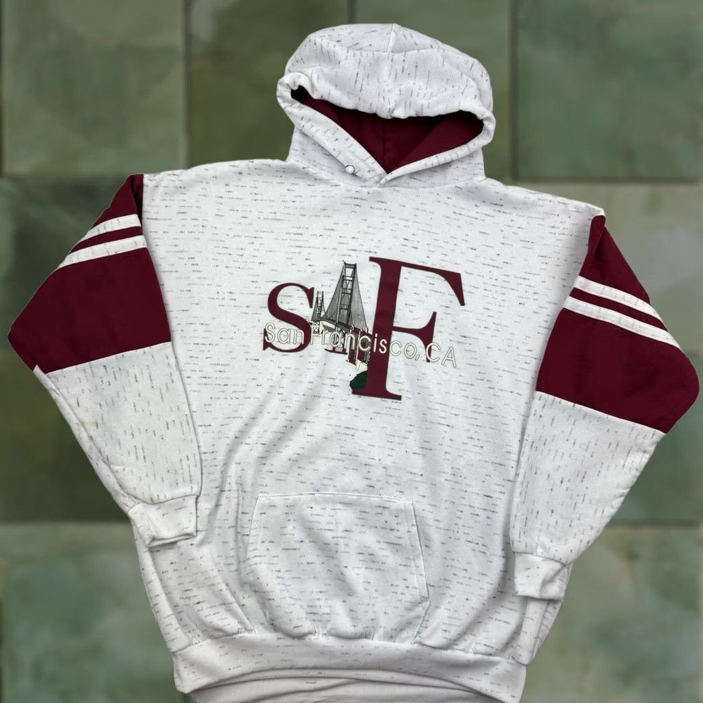 Vintage VINTAGE San Francisco Hoodie Men XL Gray 90s 80s City Pullover Sweatshirt Size US XL / EU 56 / 4 - 1 Thumbnail
