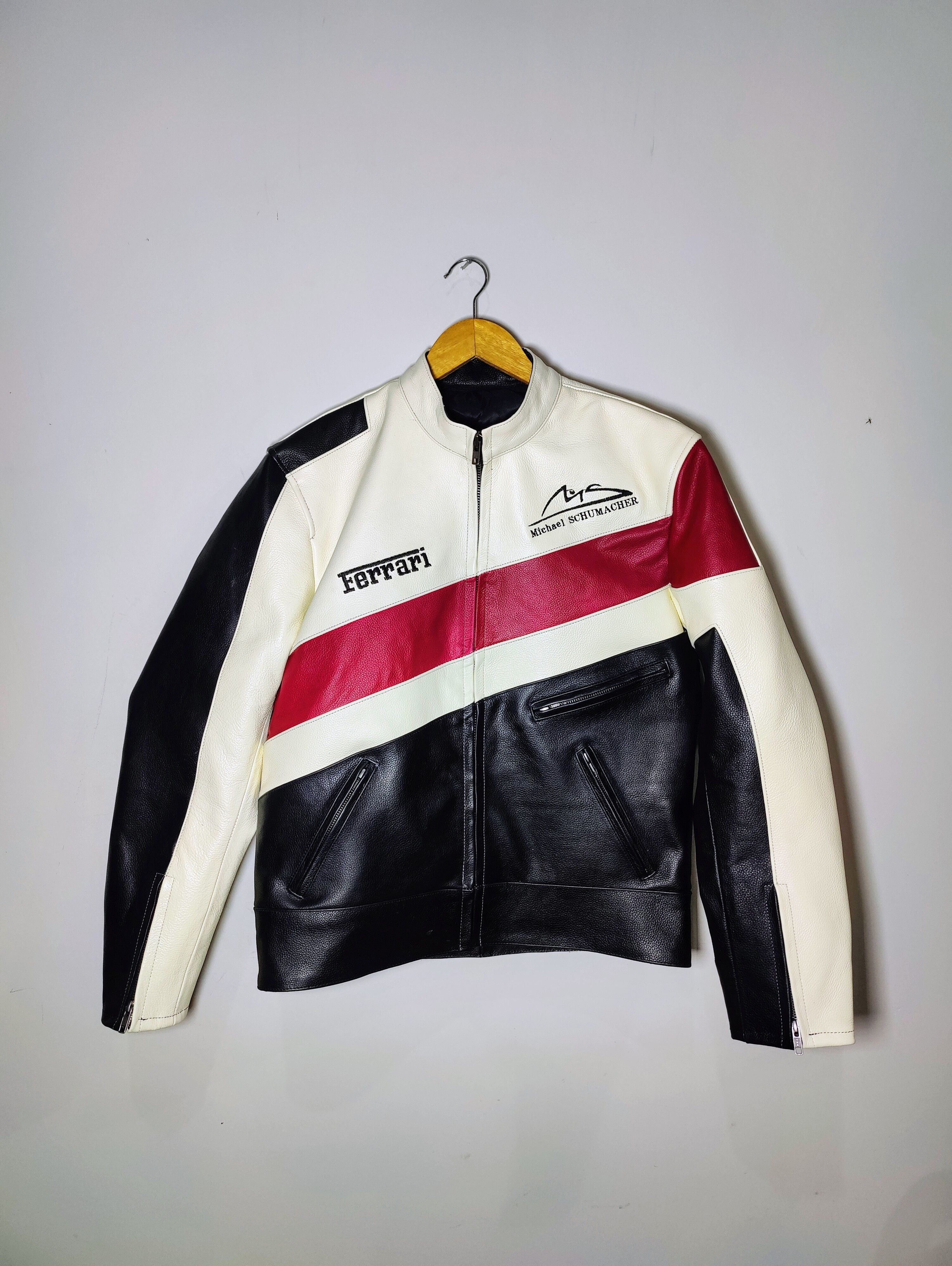 Ferrari × Racing × Vintage Ferrari Racing Leather Jacket 90s F1 