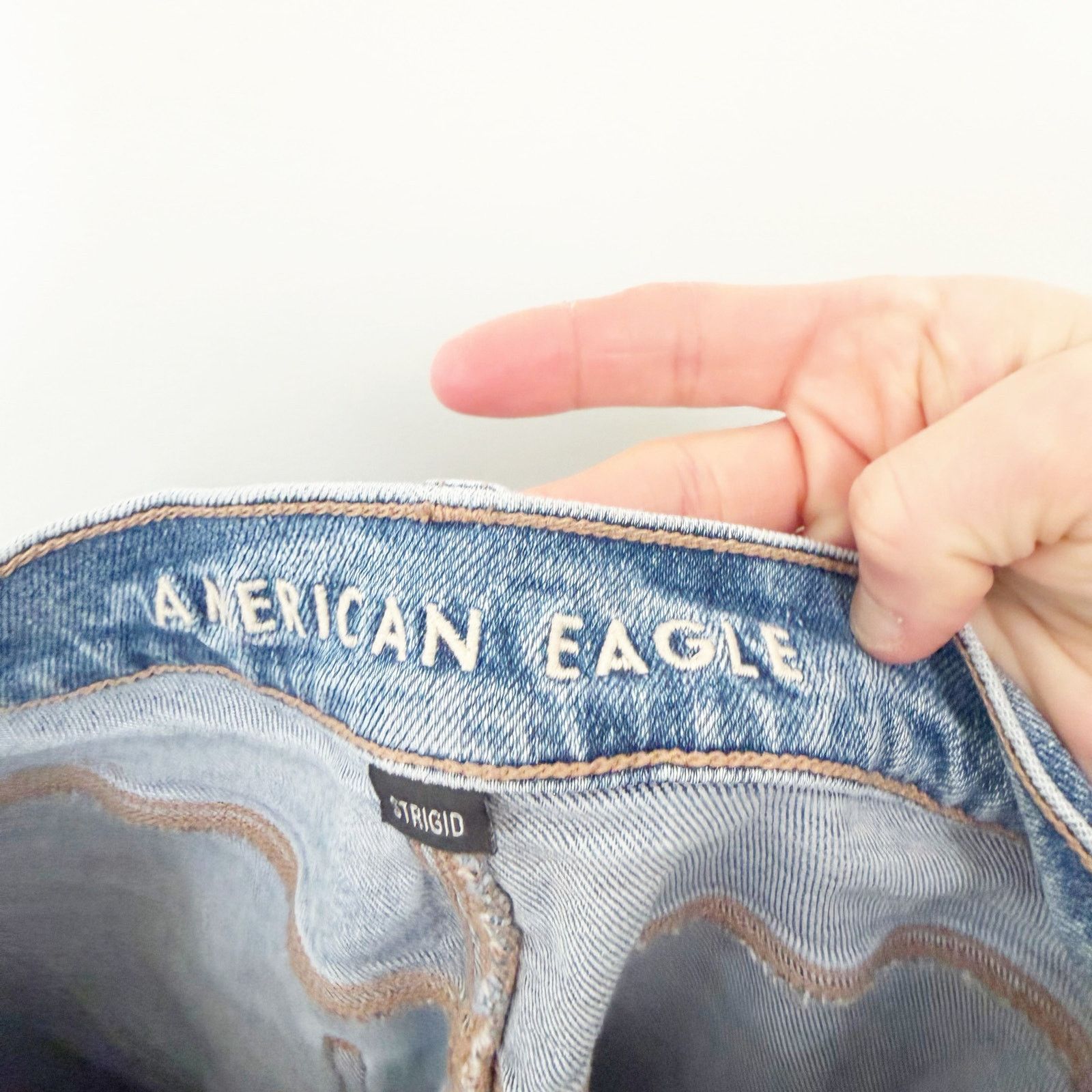 American Eagle Outfitters American Eagle 90s Straight Distressed Patchwork Jeans Sz 0 Size 25" / US 0 / IT 36 - 2 Thumbnail