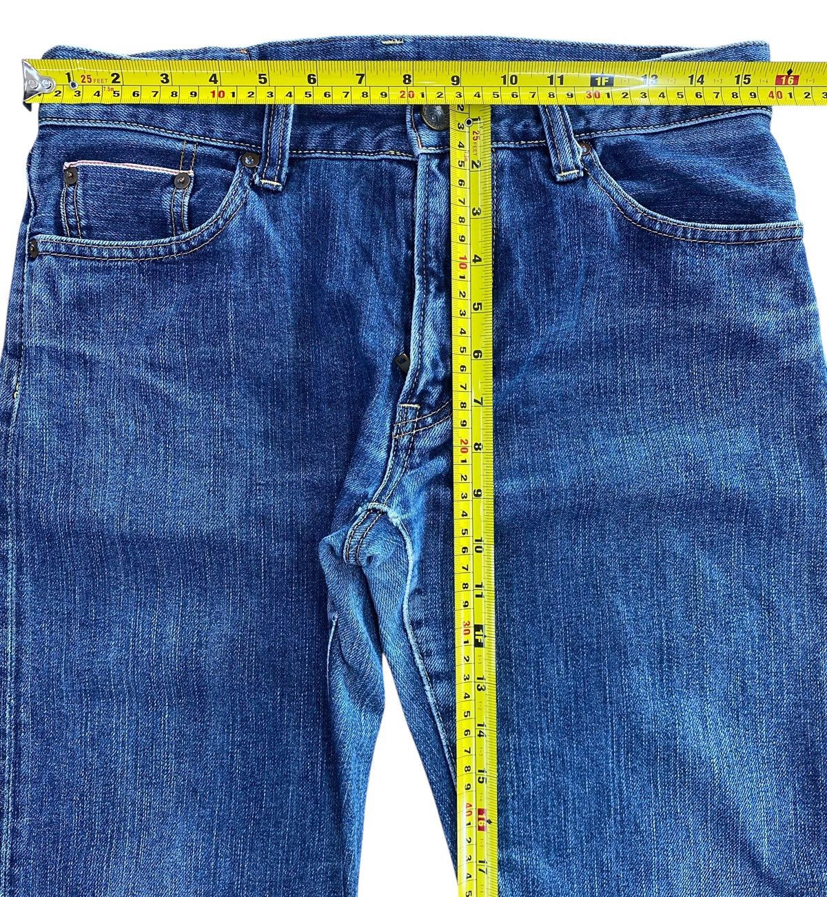 Uniqlo Uniqlo X Selvage Blue Wash Style Straight Leg Jeans Size US 31 - 6 Thumbnail