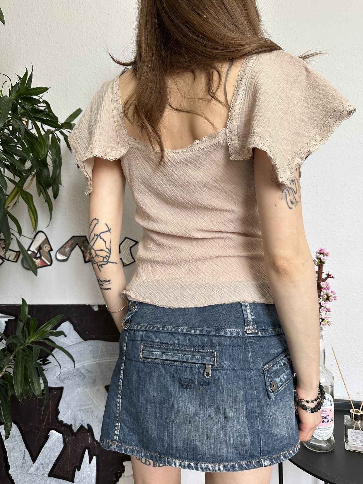 Vintage Textured Cute Western Boho Lace Trim Blouse Size M / US 6-8 / IT 42-44 - 5 Thumbnail