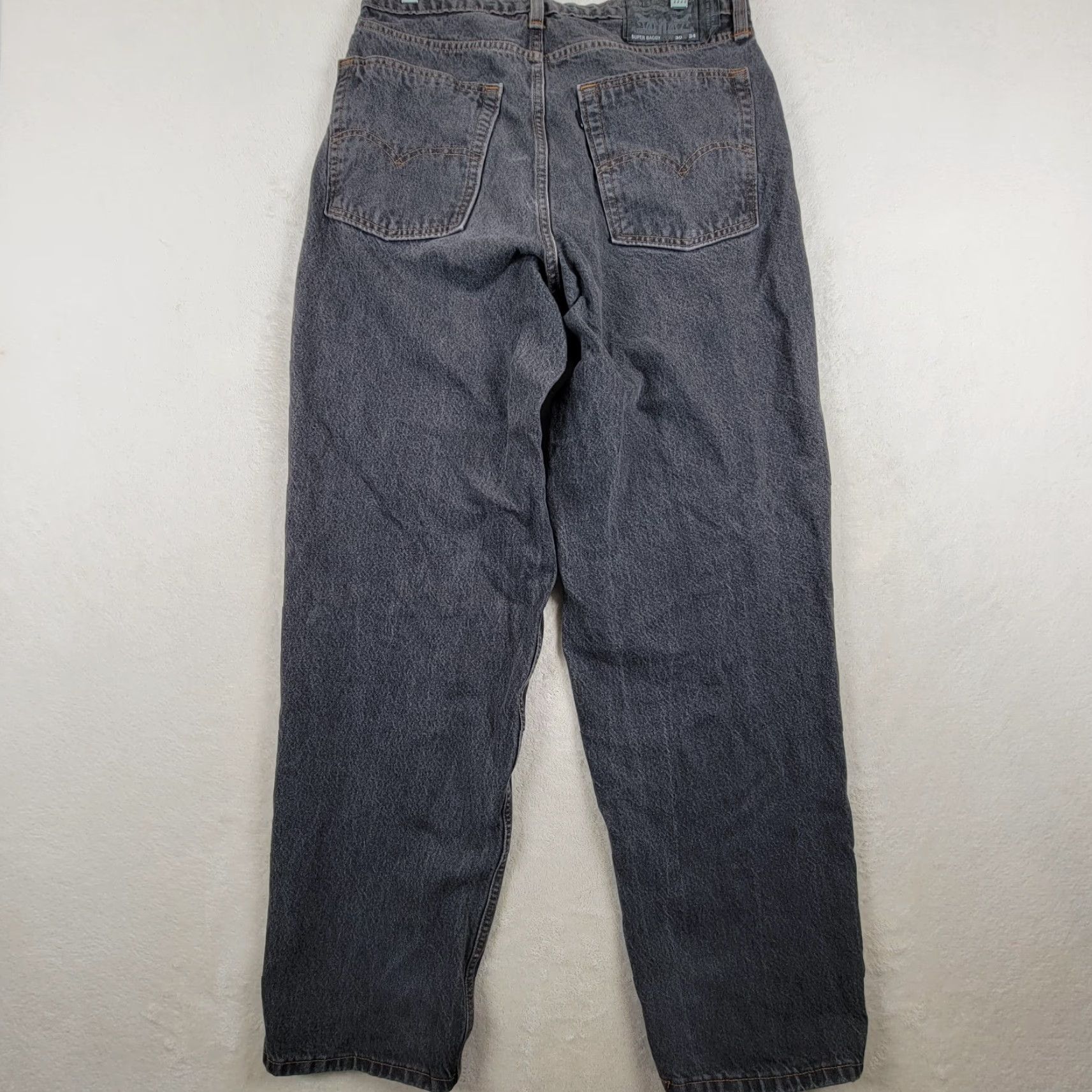 Levi's Levis Super Baggy Jeans Men 30x34 Gray/ Black Wide Leg Skater Grunge Y2K Jeans Baggy Mens Modern Retro Logo 30 Size US 30 / EU 46 - 2 Thumbnail