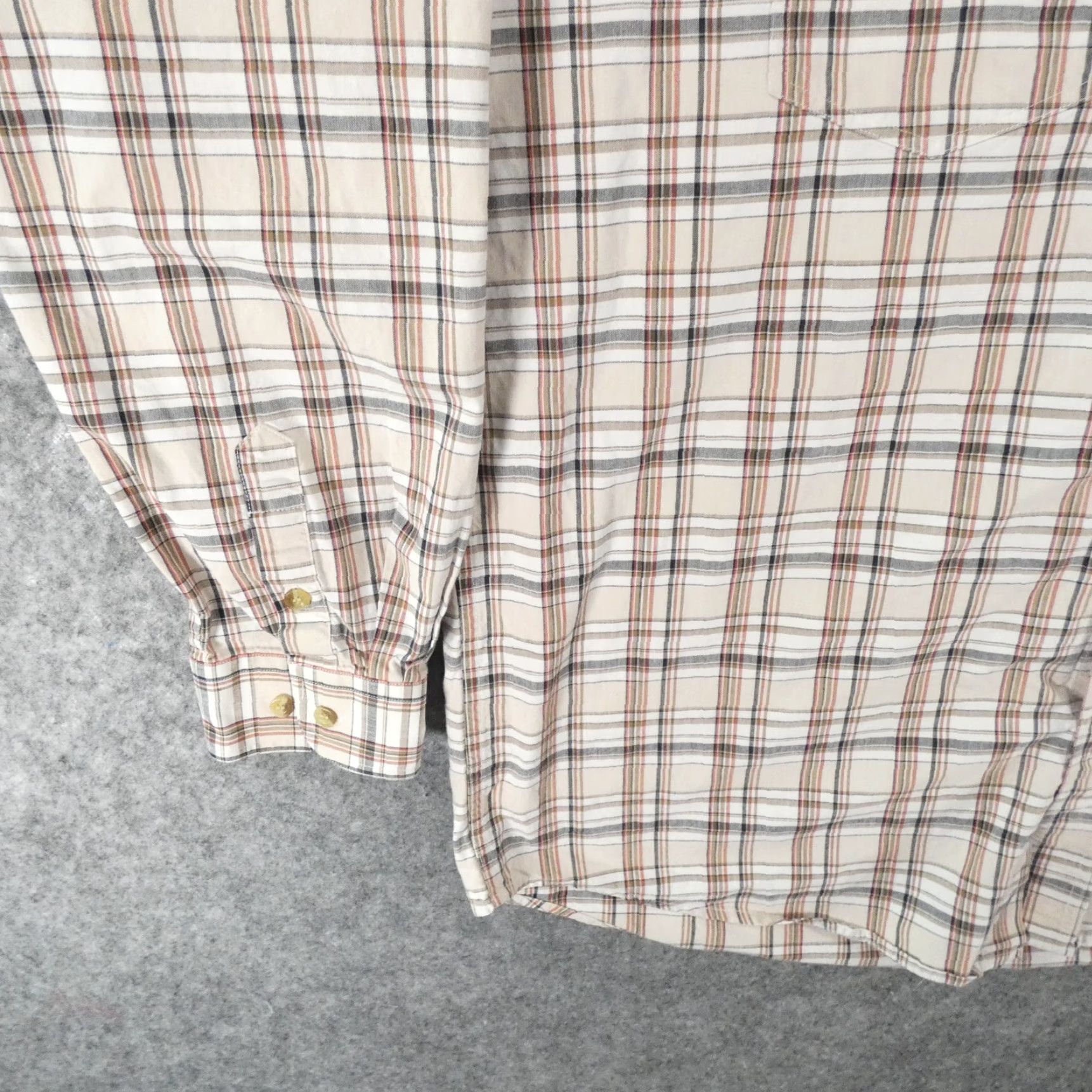 Roper Roper Shirt Mens XL Stretch Long Sleeve Button-Up Beige Plaid Western Size US XL / EU 56 / 4 - 4 Thumbnail