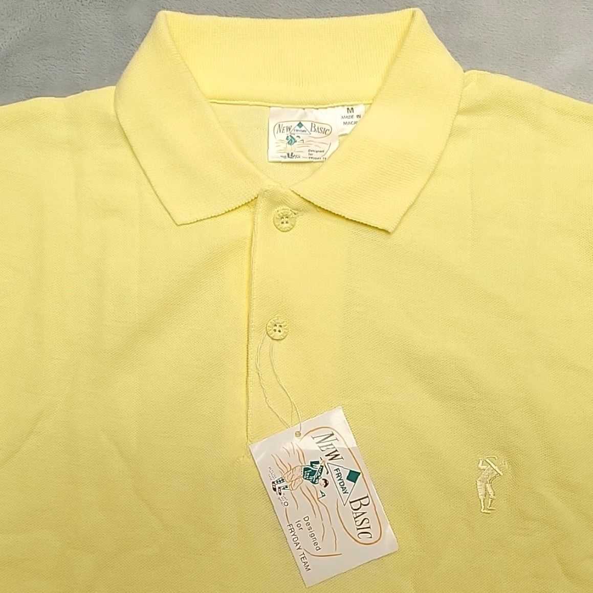 Vintage VINTAGE Fryday Polo Shirt Mens M Yellow 100% Cotton Golf Polo Shirt Mens Medium Yellow 100% Cotton Y2K New Basic Golf Size US M / EU 48-50 / 2 - 2 Thumbnail