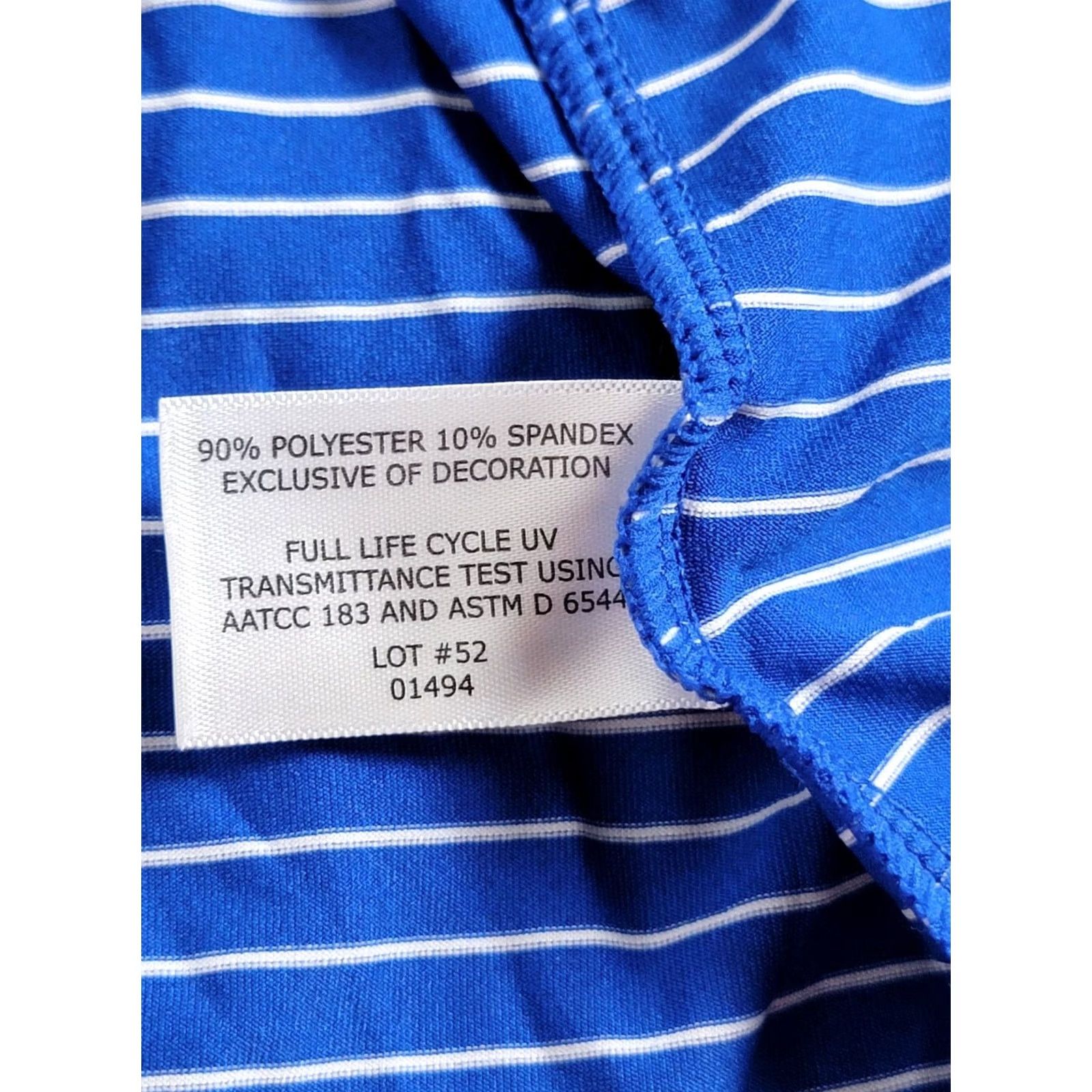 Vintage Coolibar Womens Blue Striped UPF 50+ Quarter-Zip Long Sleeve Shirt Large Stretch Size L / US 10 / IT 46 - 4 Thumbnail