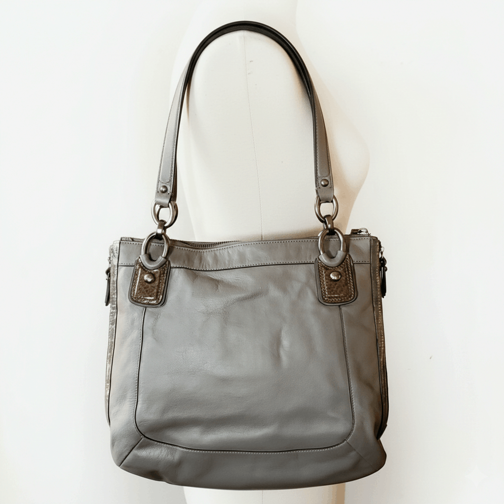 Coach Coach Kristen Spectator Bag Expandable Grey Green Leather Size ONE SIZE - 2 Thumbnail