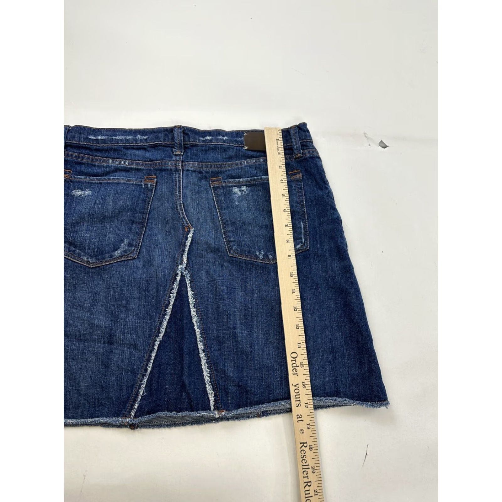 Banana Republic Banana Republic Skirt Womens 29 Denim Mini High Rise Blue Cotton Denim Zip Short Regular 29 Women Banana Republic No Vintage Deconstructed Size 29" - 4 Thumbnail
