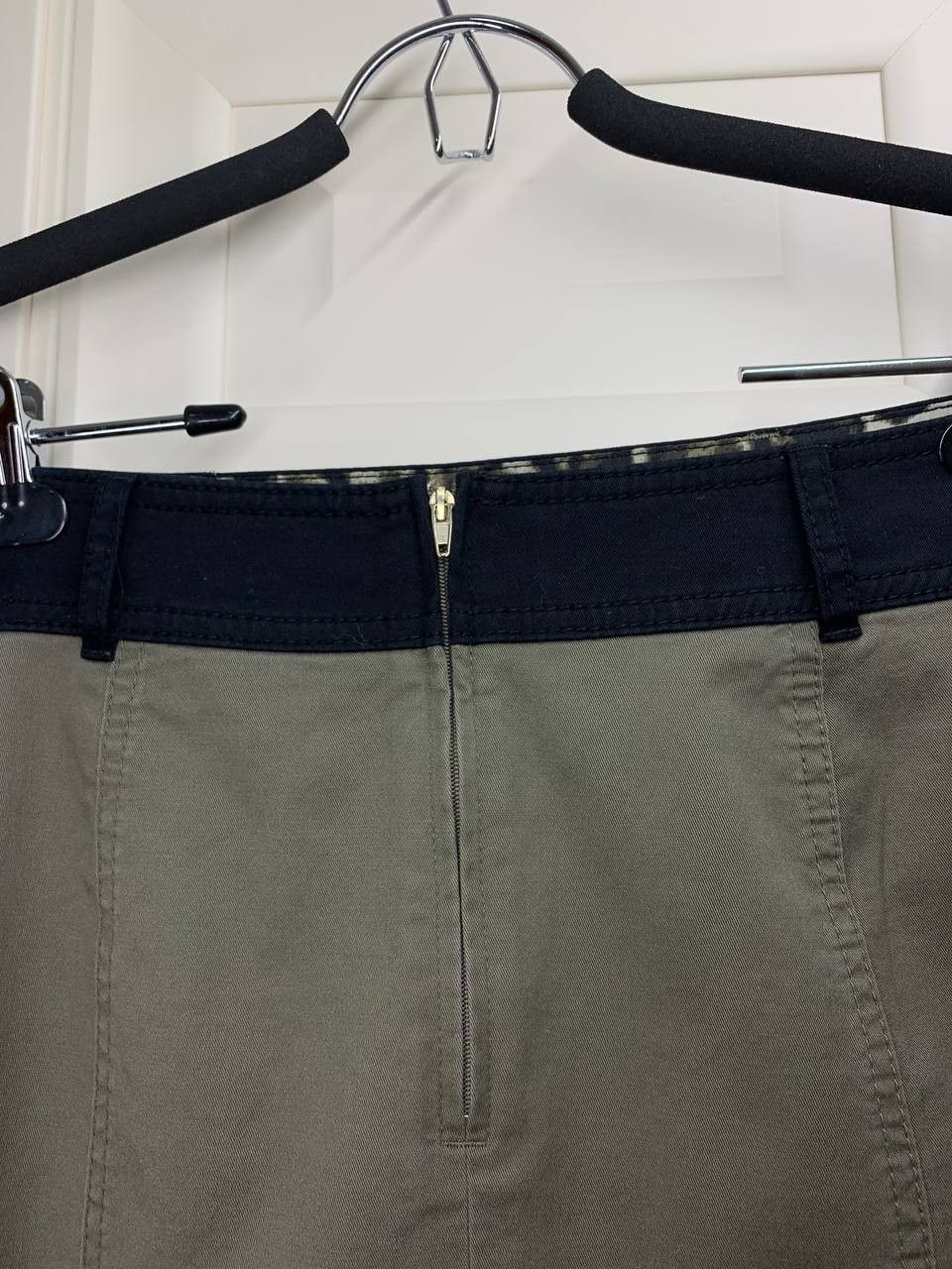 Gerry Weber Gerry Weber woman's khaki-black cotton skirt size 36 (US 6) Size 28" / US 6 / IT 42 - 3 Thumbnail