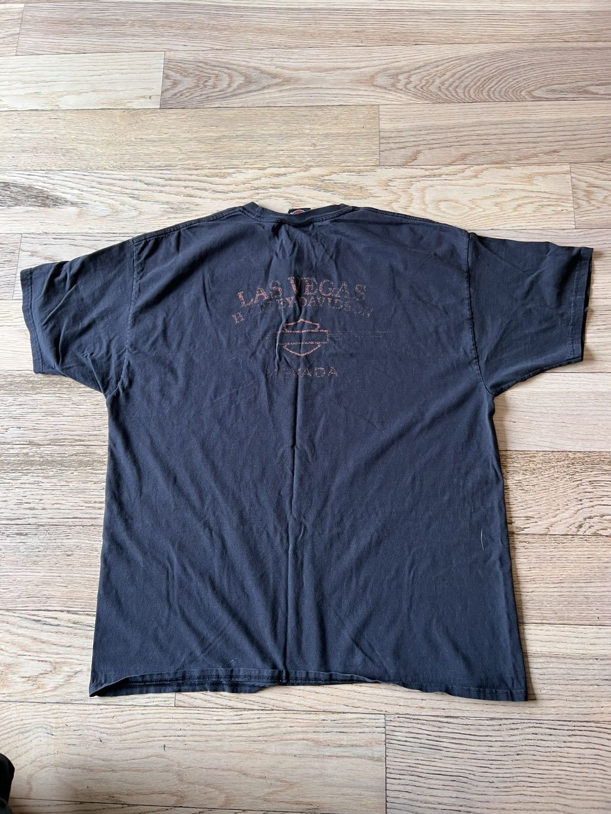 Harley Davidson × Vintage Vintage Harley Davidson Las Vegas Nevada faded T shirt Y2K Size US XXL / EU 58 / 5 - 5 Thumbnail