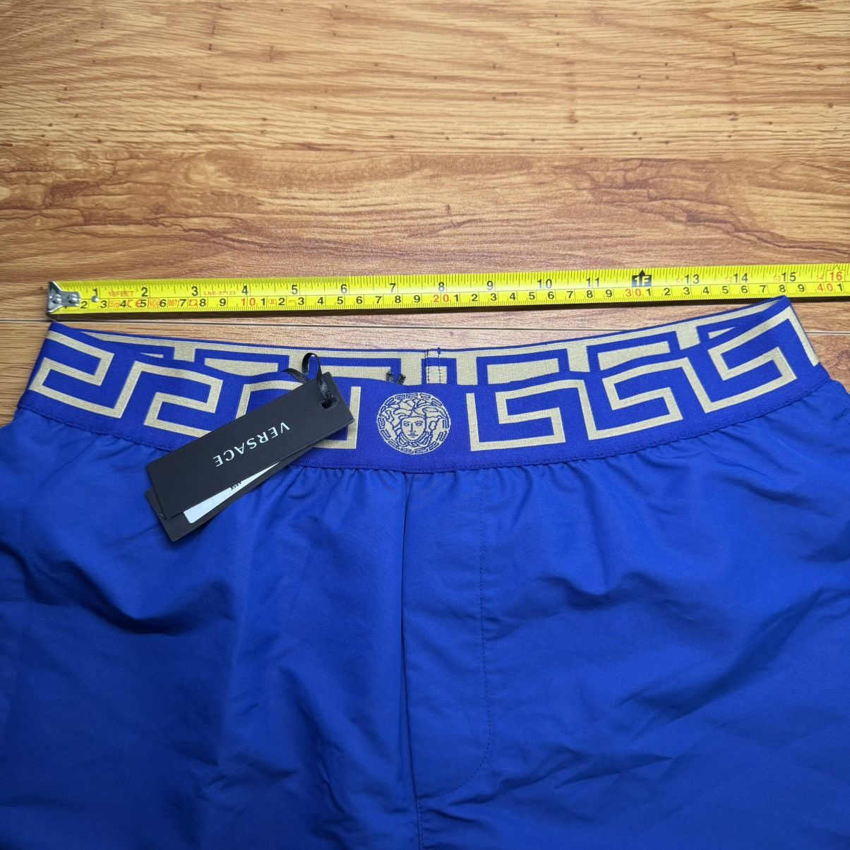 Versace $395 Versace NWT Men’s Greca Swim Shorts Size 5 (M) Blue Size US 35 - 10 Thumbnail