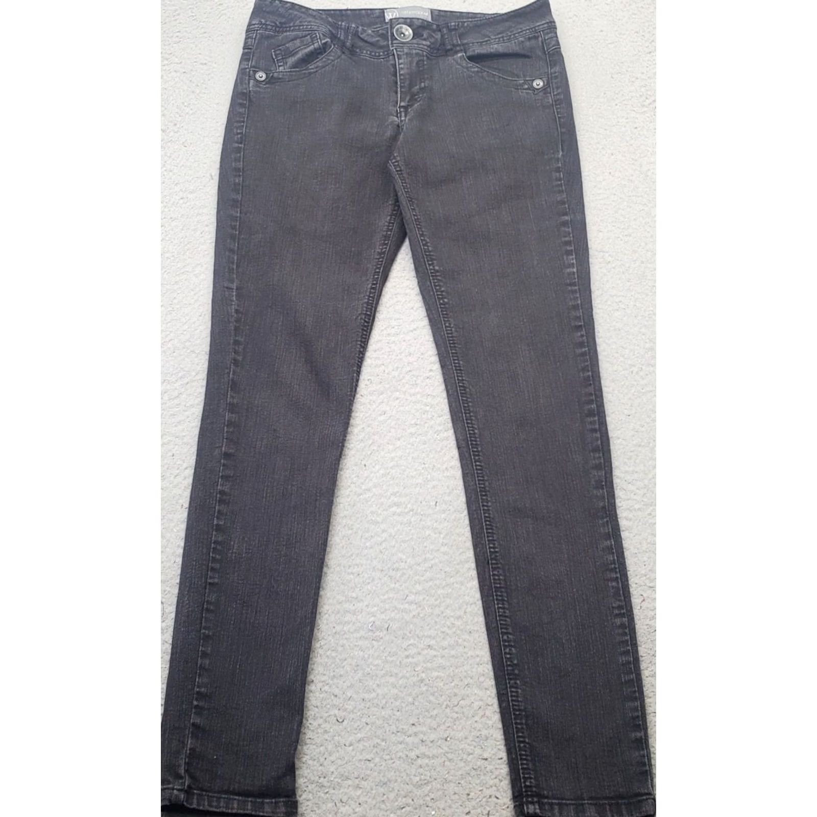 Vintage Wit & Wisdom Skinny Jeans Womens 8 Black Denim Slim Streetwear 5-Pocket Size 30" / US 8 / IT 44 - 2 Thumbnail