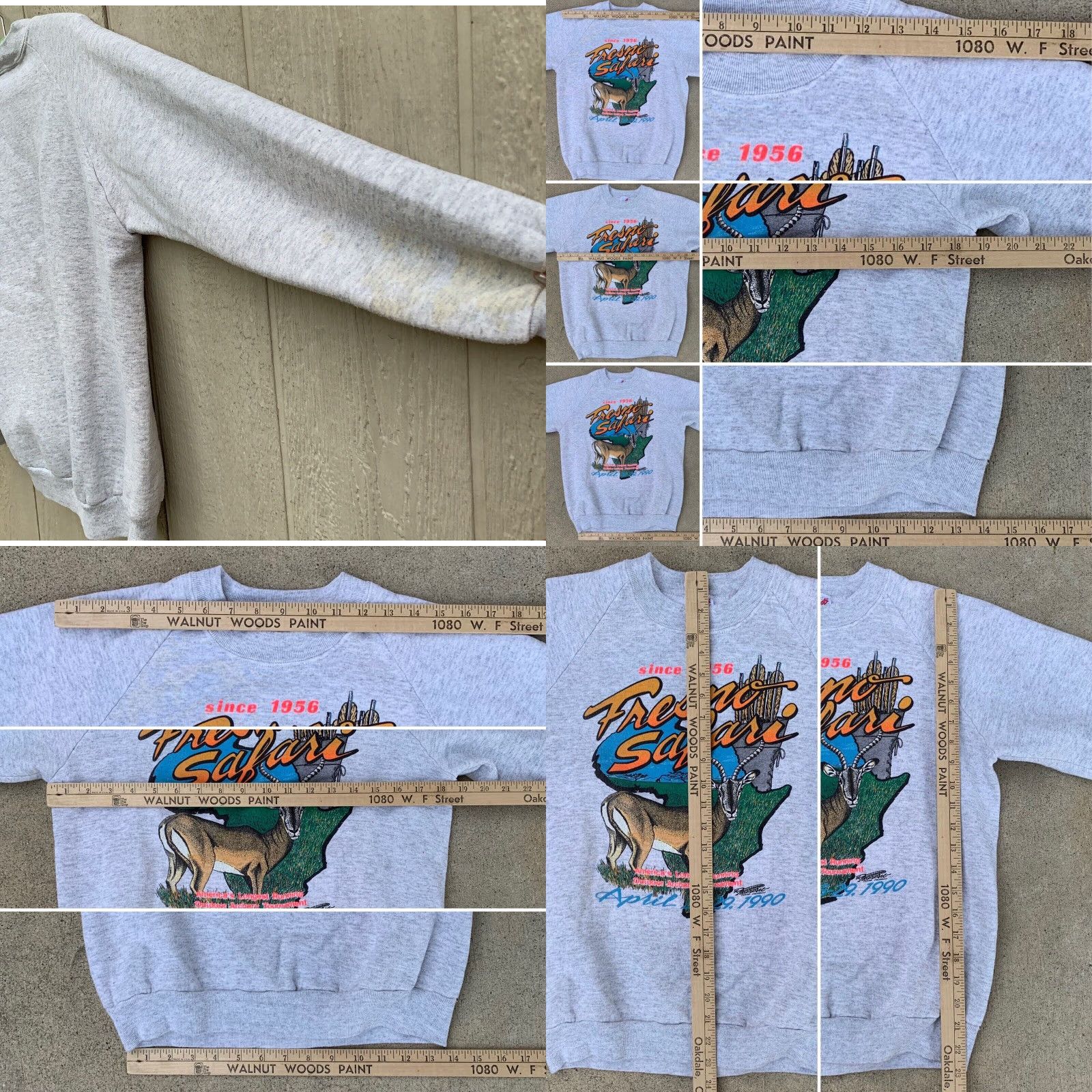 Jerzees VINTAGE Jerzees Sweatshirt Shirt - Fresno Safari Archery Raglan 1990s 90s - Gray Heather M Mens Adults 38-40 Size US M / EU 48-50 / 2 - 8 Thumbnail